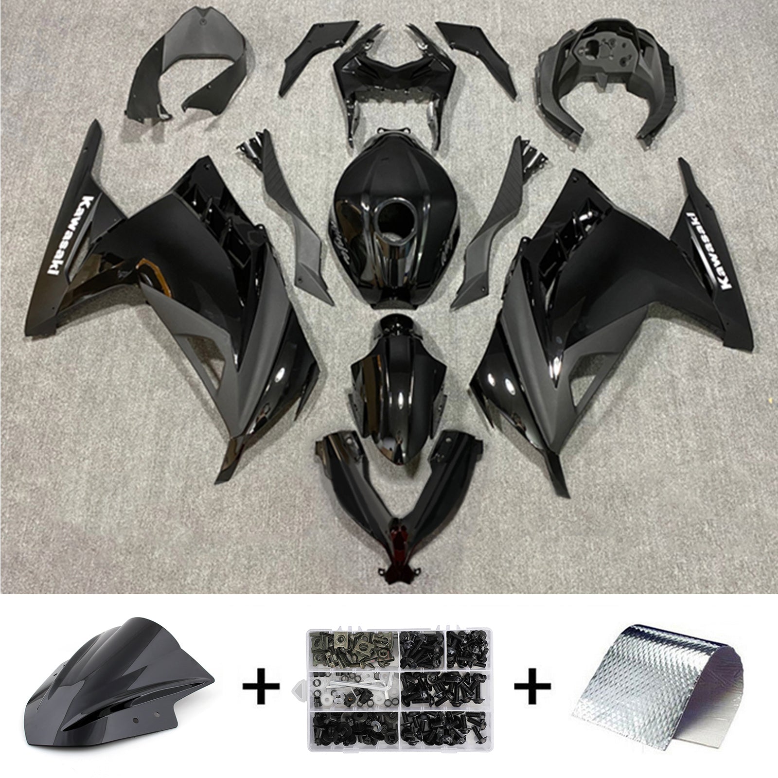 2013-2024 Kawasaki Ex 300/Ninja 300 Kit de carénage injection Bodywork Abs en plastique