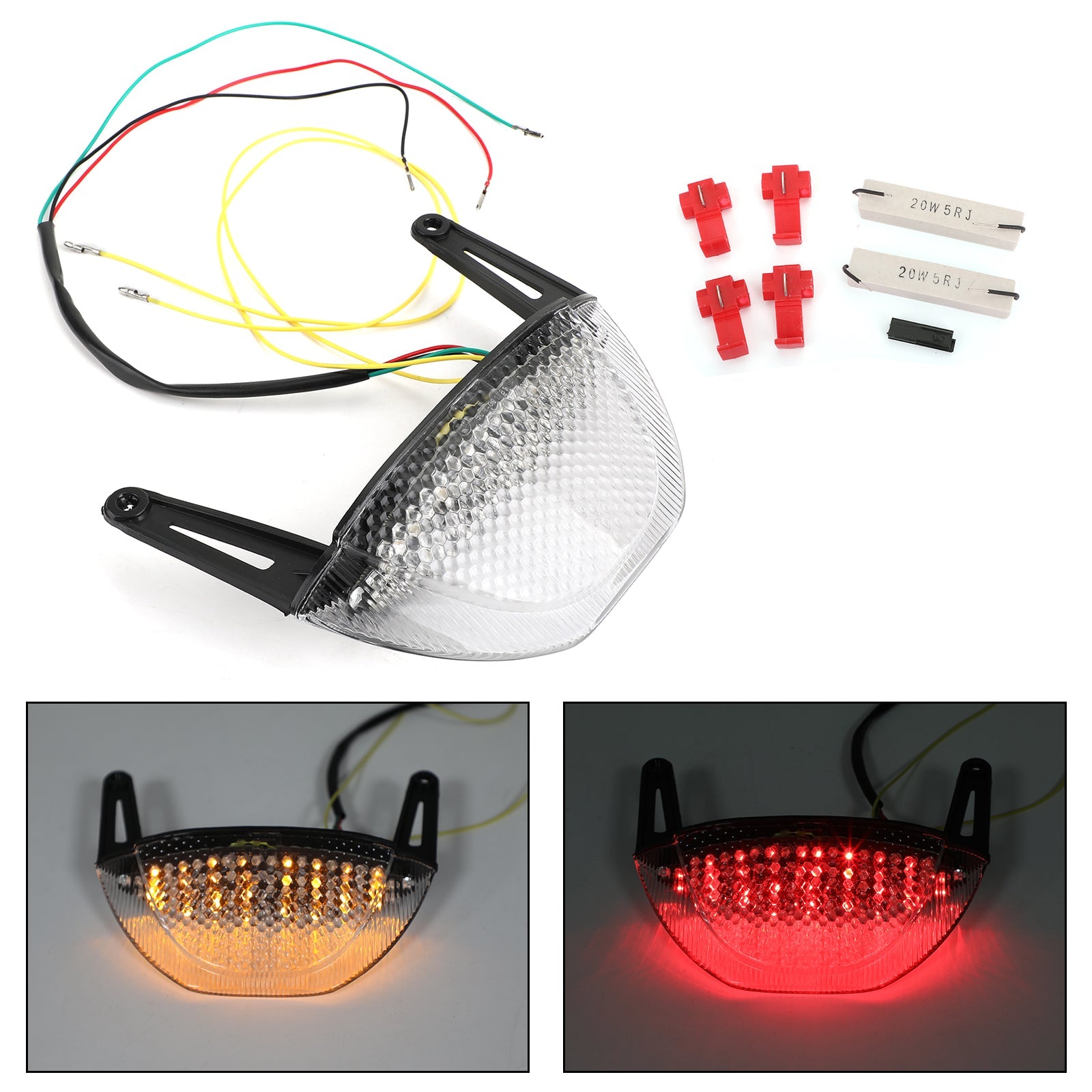 Motocykel zadná brzda Turn Signals Taillight pre Honda CBR 600RR 2007-2012 Red Generic