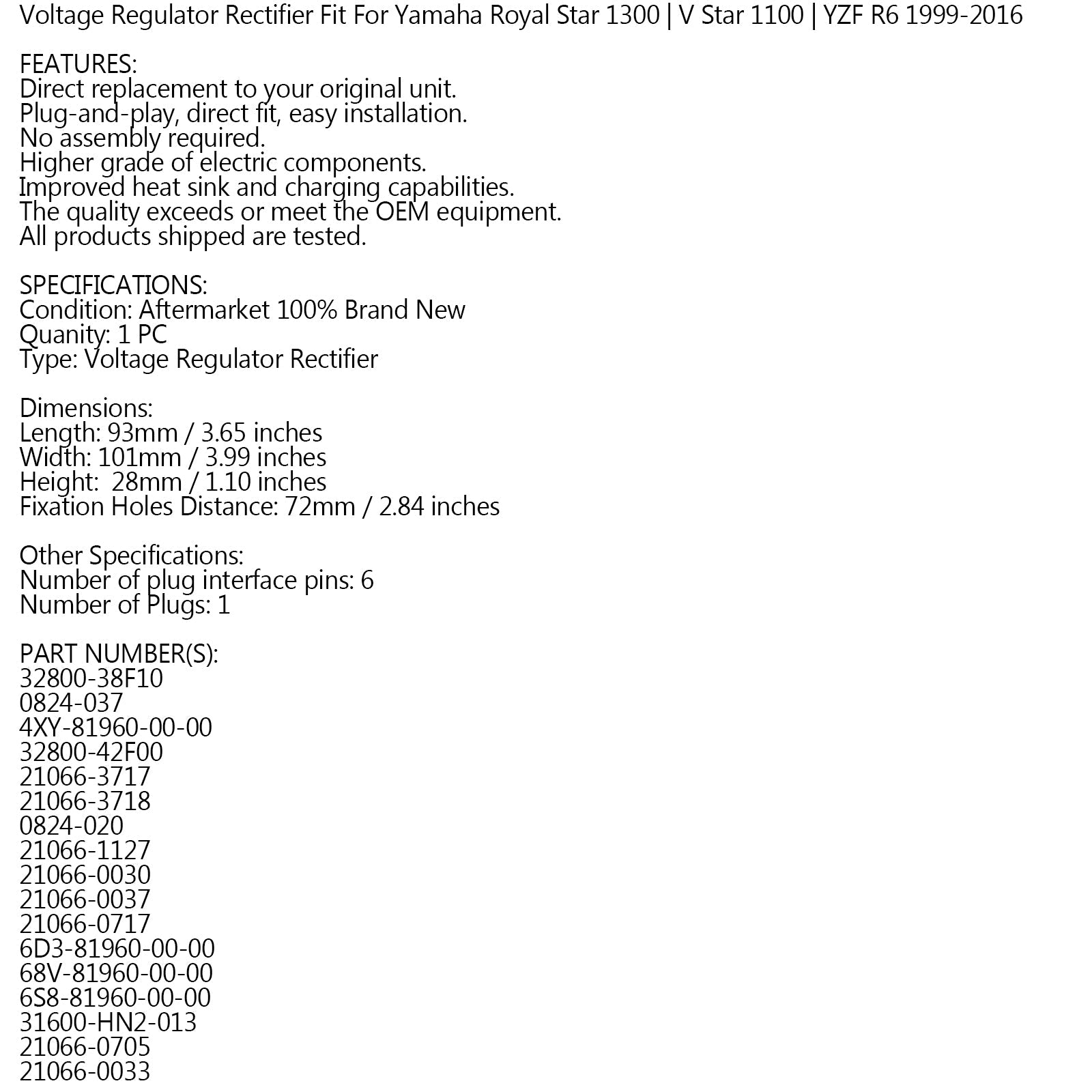 Régulateur pour Arctic Cat 0824-037 0824-020 pour Honda 31600-HN2-013 31600-HN2-003 générique