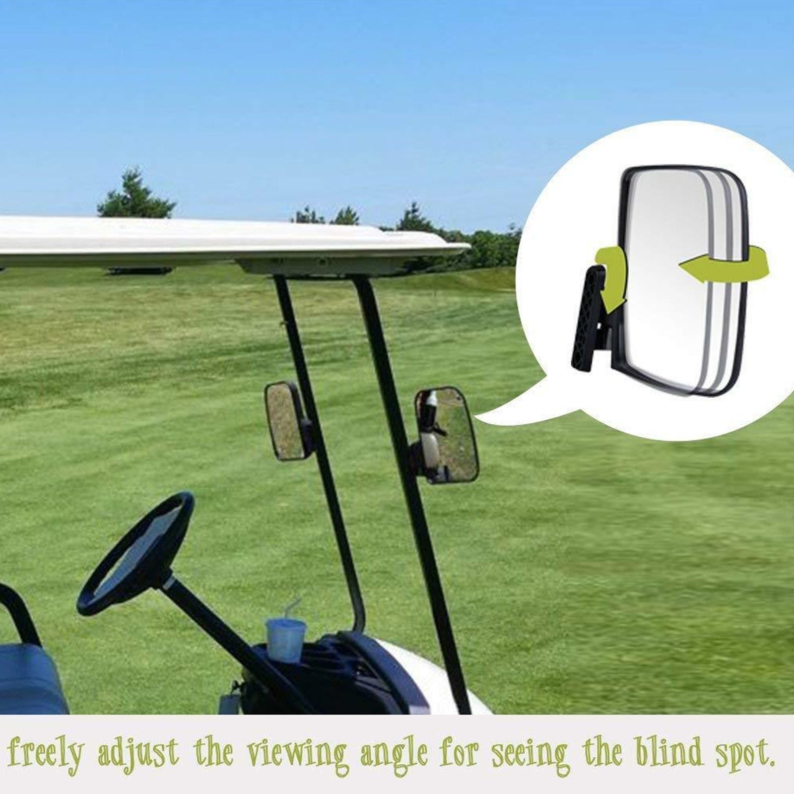 1 par golfvagn sidospeglar bakvy spegel passar klubbbil för ez-go yamaha generisk