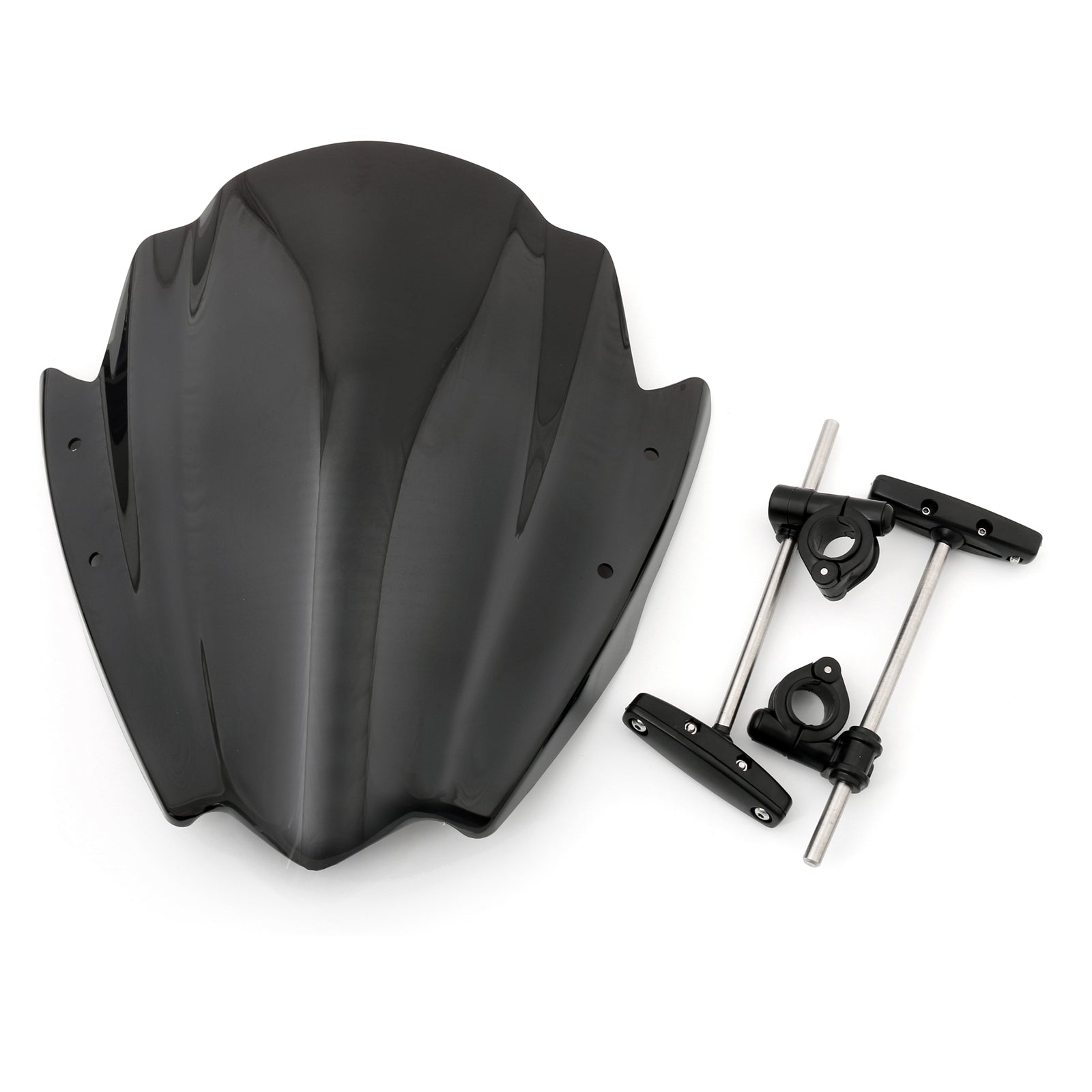 Harley Zwart Universeel Motorfiets Windscherm 7/8" & 1" Stuurhouder