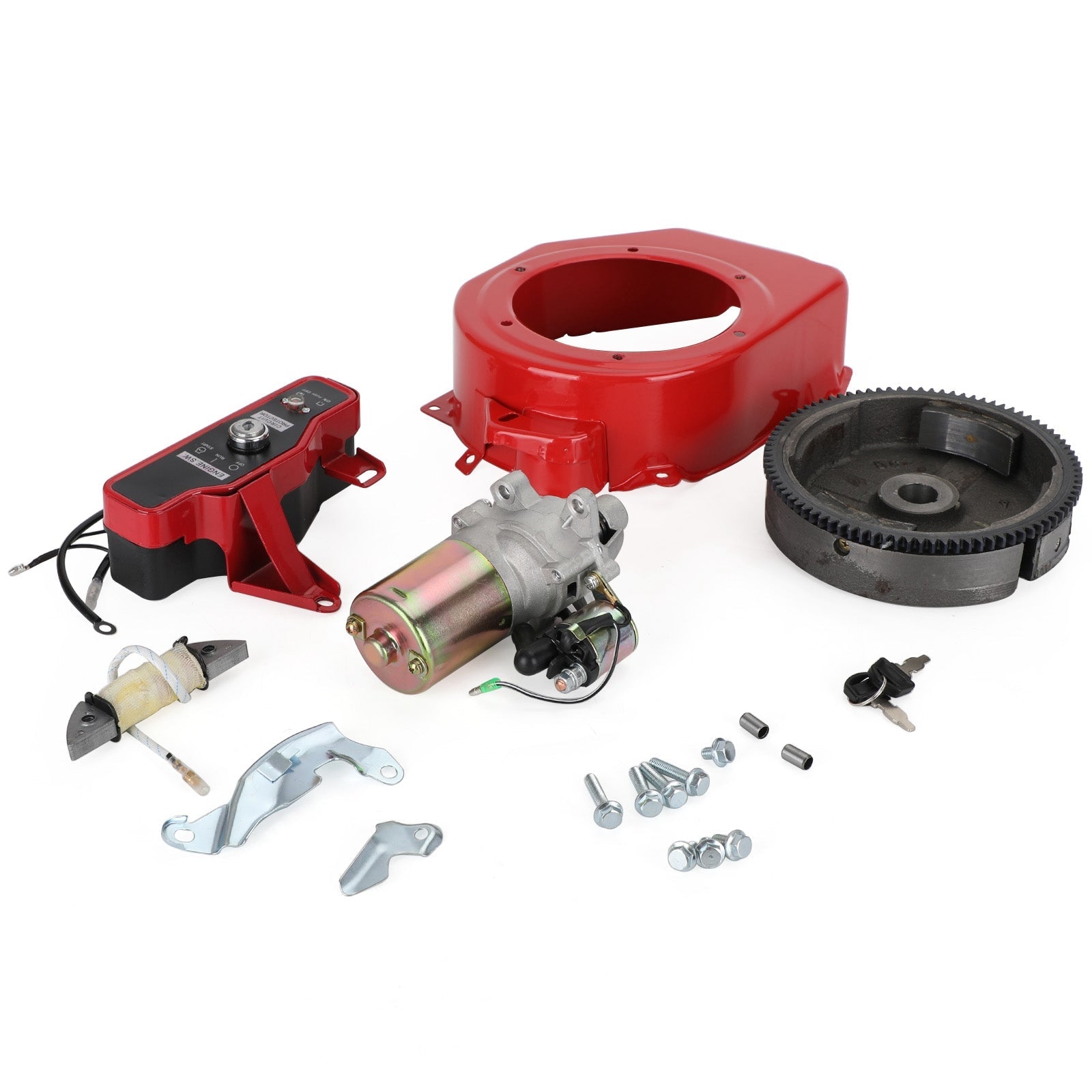 Kryt ventilátora zapaľovača Electric Start Kit Fit Honda GX160 5,5 HP GX200 6.5HP Súprava zotrvačníka