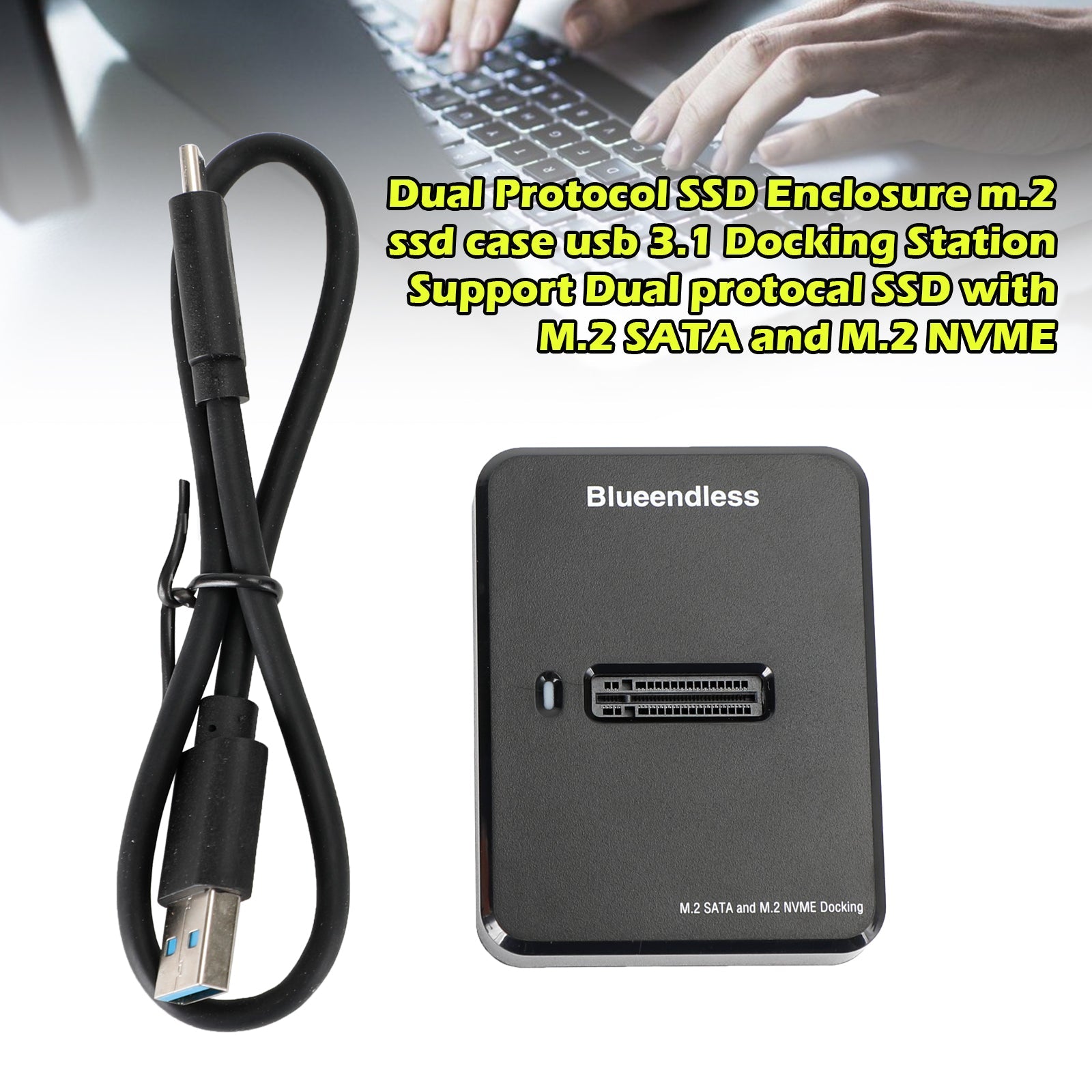 Estación de acoplamiento USB3.1 compatible con SSD de protocolo dual con M.2 SATA y M.2 NVME