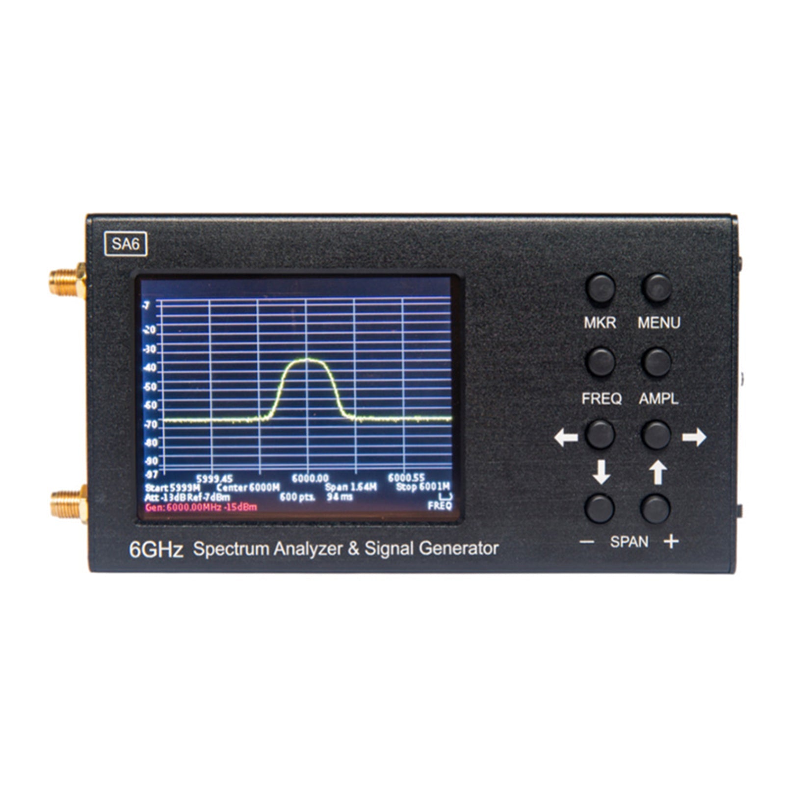 SA6 6GHz Handheld Portable 3.2" Spectrum Analyzer Signal Generator 35-6200MHz