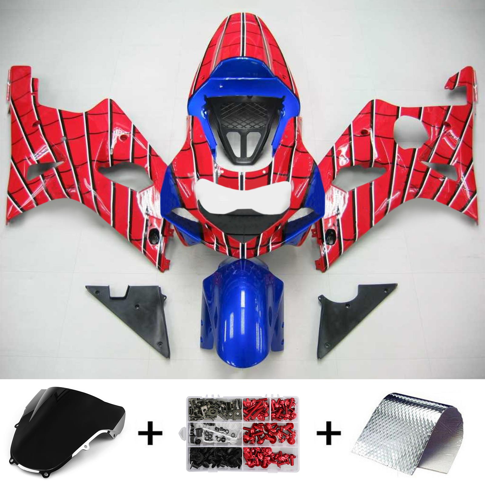 2000-2002 SUZUKI GSXR1000 K1 K2 AMOTOPART INJESITAL FAIRING KID BOODYWORK ABS #106