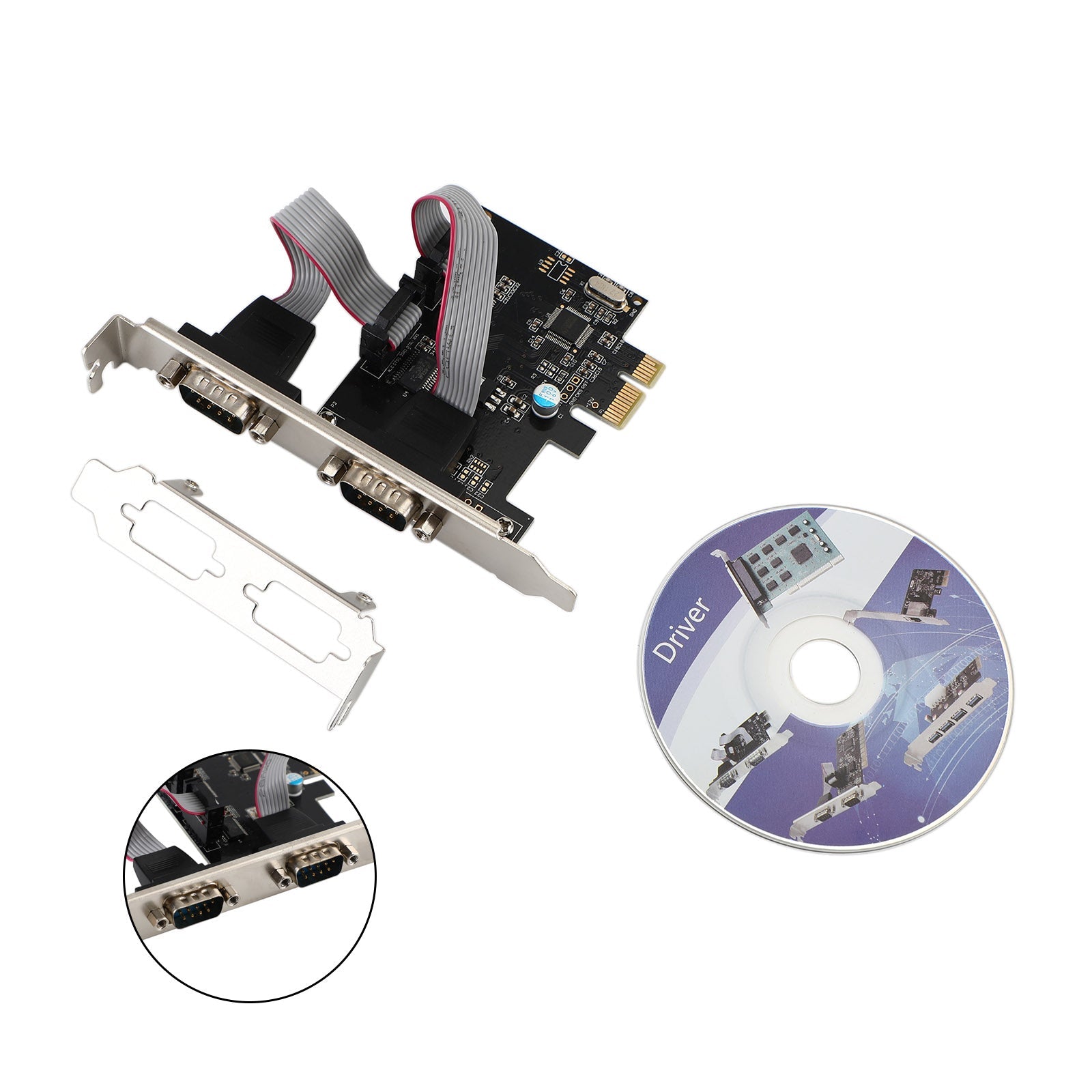 Tarjeta adaptadora de placa extensora PCI-Express, Chip WCH382 serie PCIE a RS232 de 2 puertos
