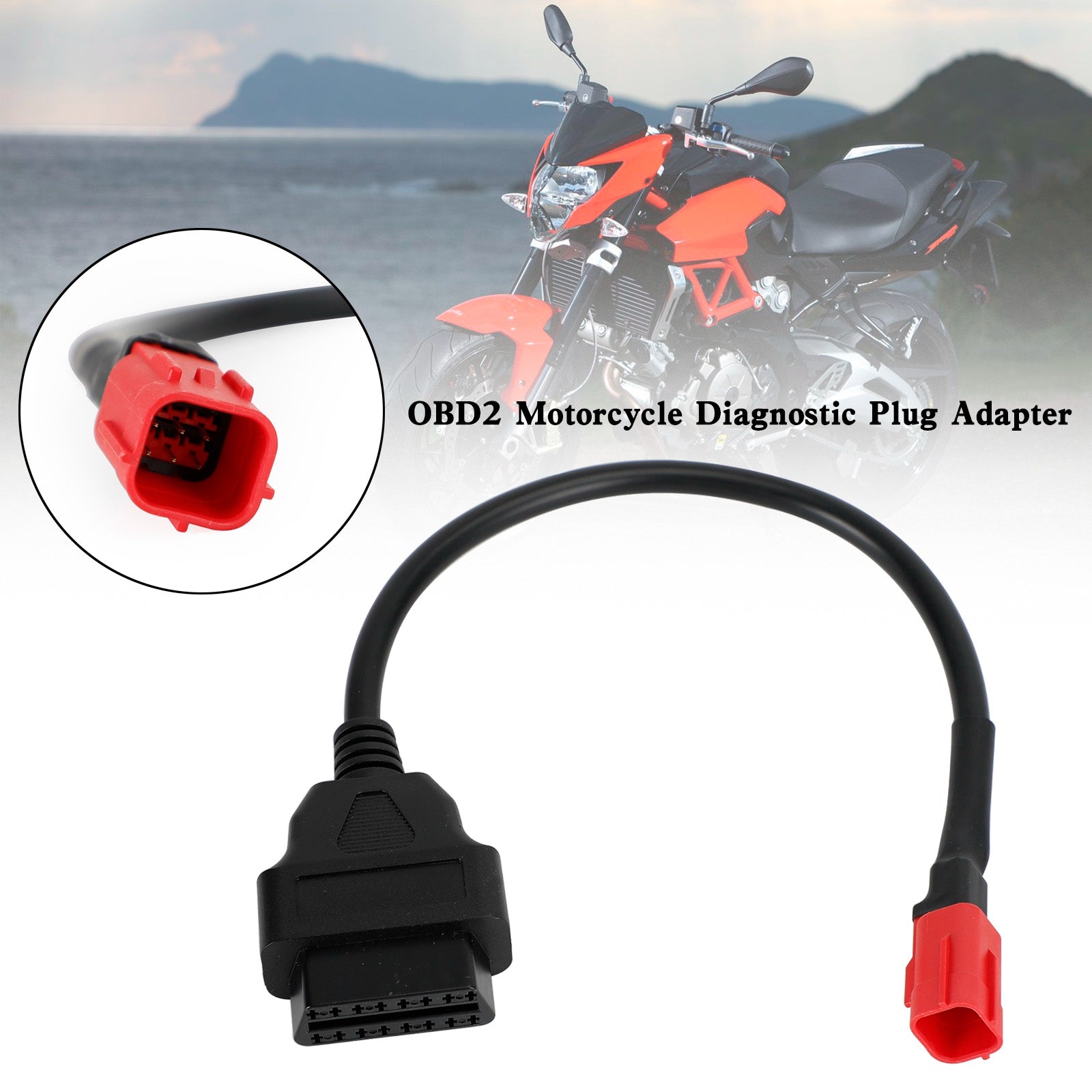 Honda 6 Pin Plug Diagnostic Cable till 16 -stiftadapter OBD2 Motorcykelkabel