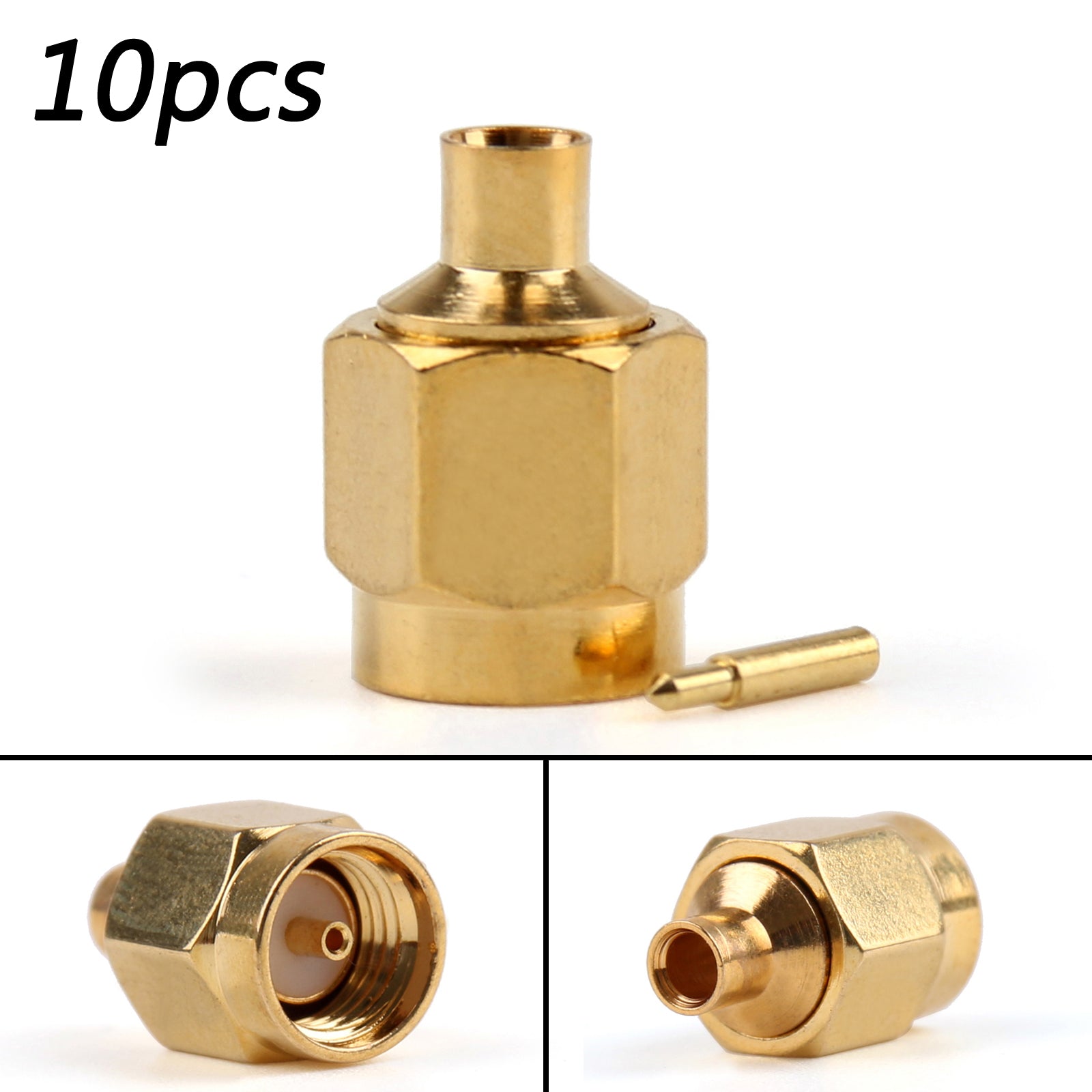 Conector SMA macho para solda RG402 com 10 peças 0.141" Cabo semi-rígido reto