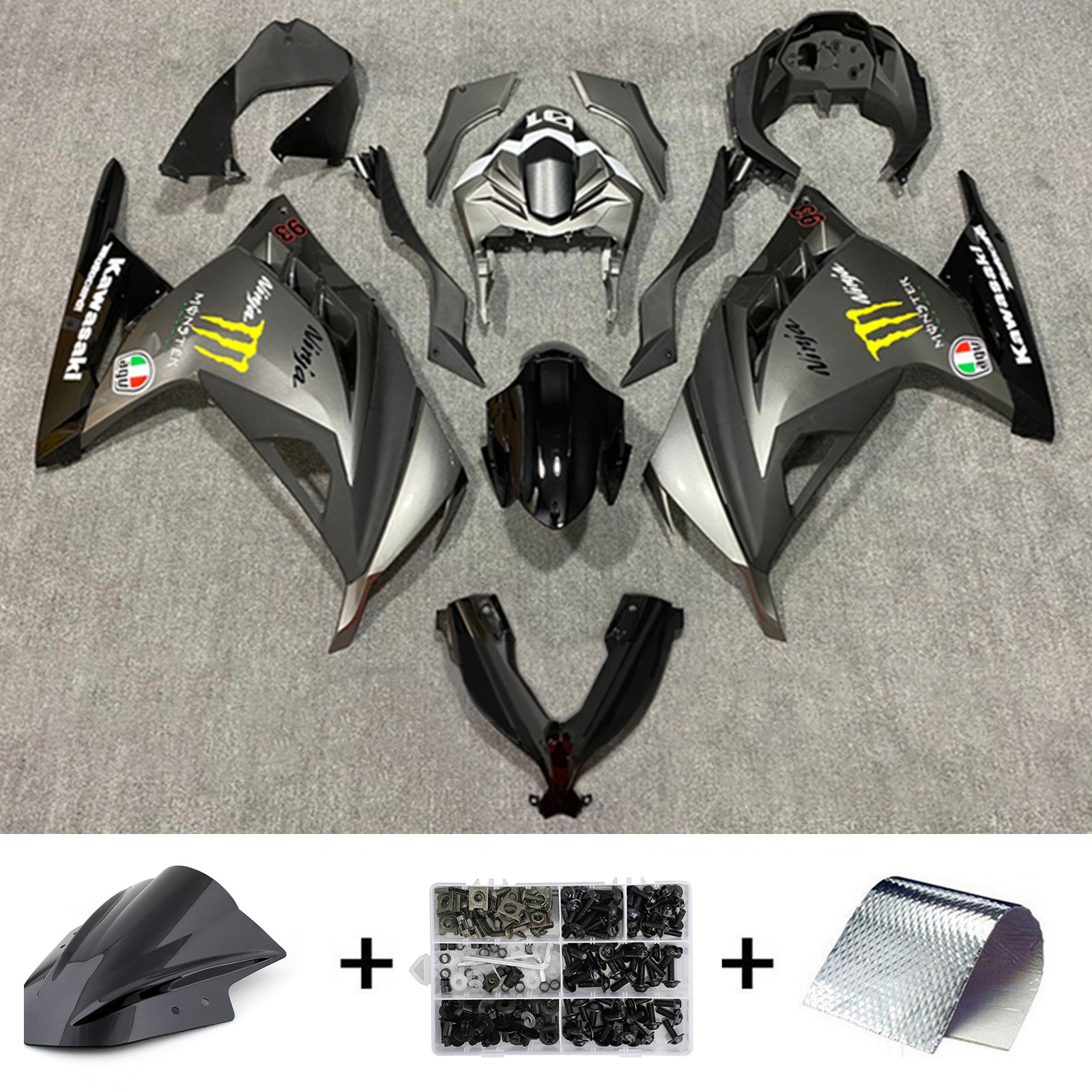 Kit de carénage d'injection Kawasaki EX300/Ninja 300 2013-2024, carrosserie en plastique ABS