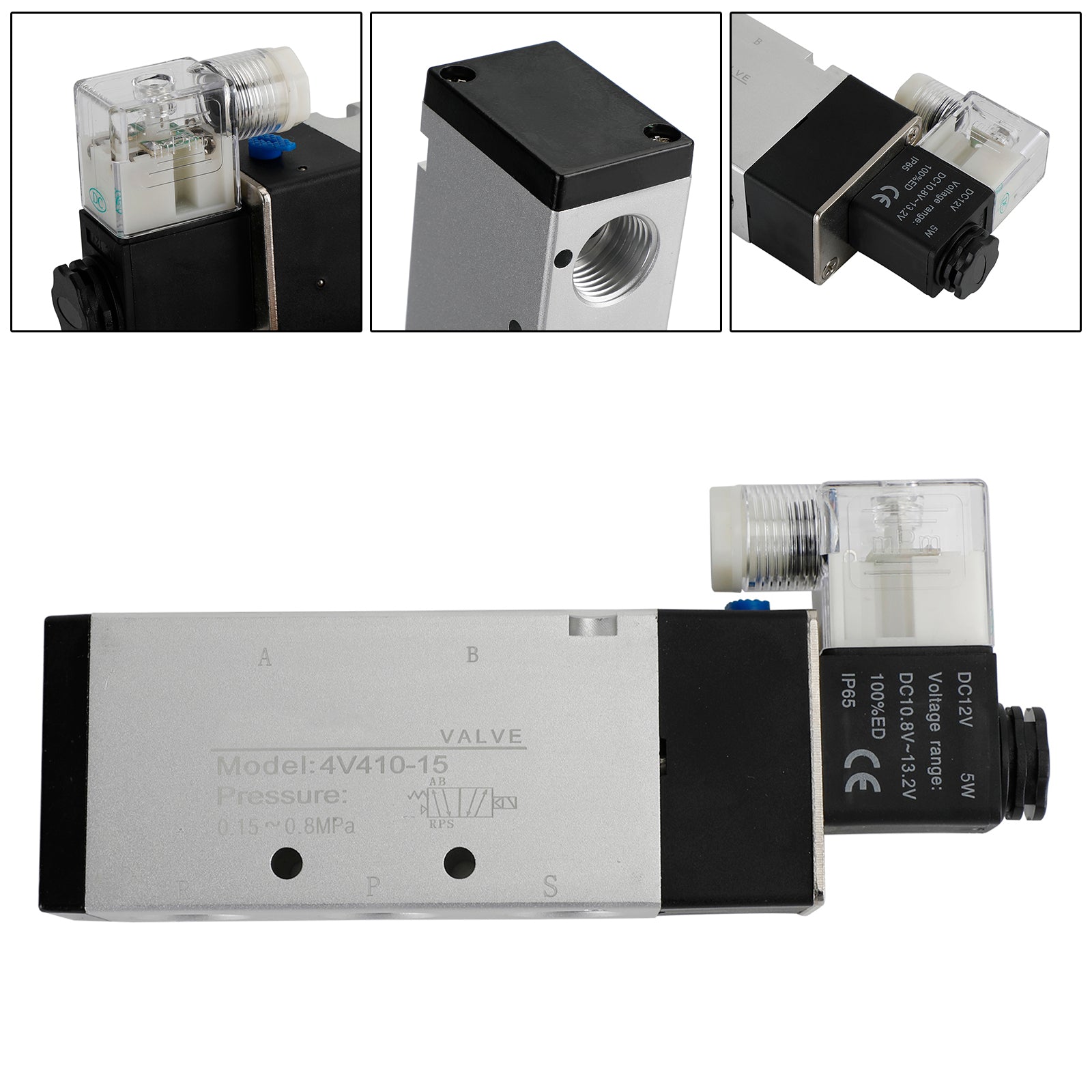 Pneumatische elektrische solenoïde luchtklep 4V310-10 DC 12V 2 posities 5-weg PT 1/2"