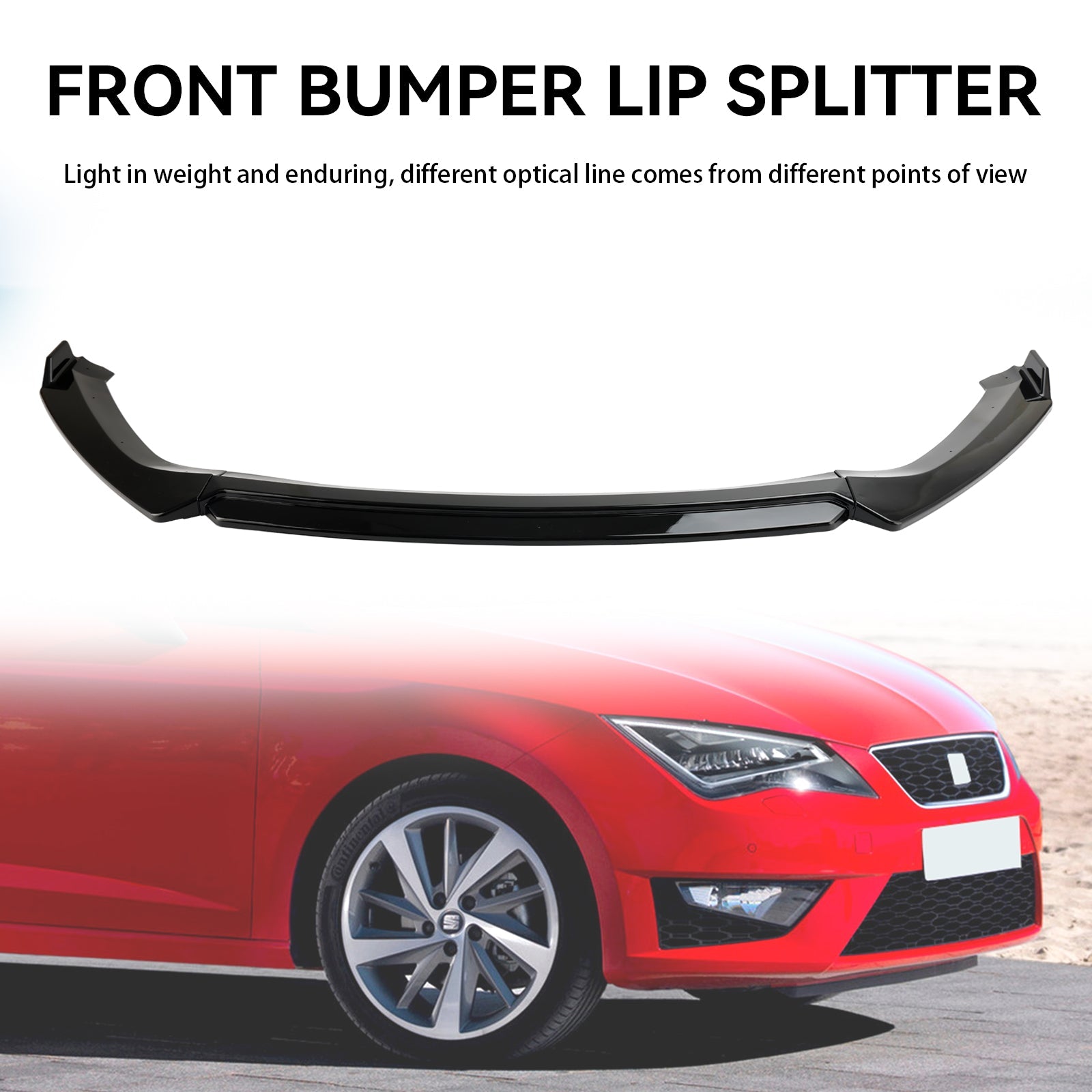 2012-2020 Seat Leon 5F Glanzend zwarte voorspoiler Lipprestaties