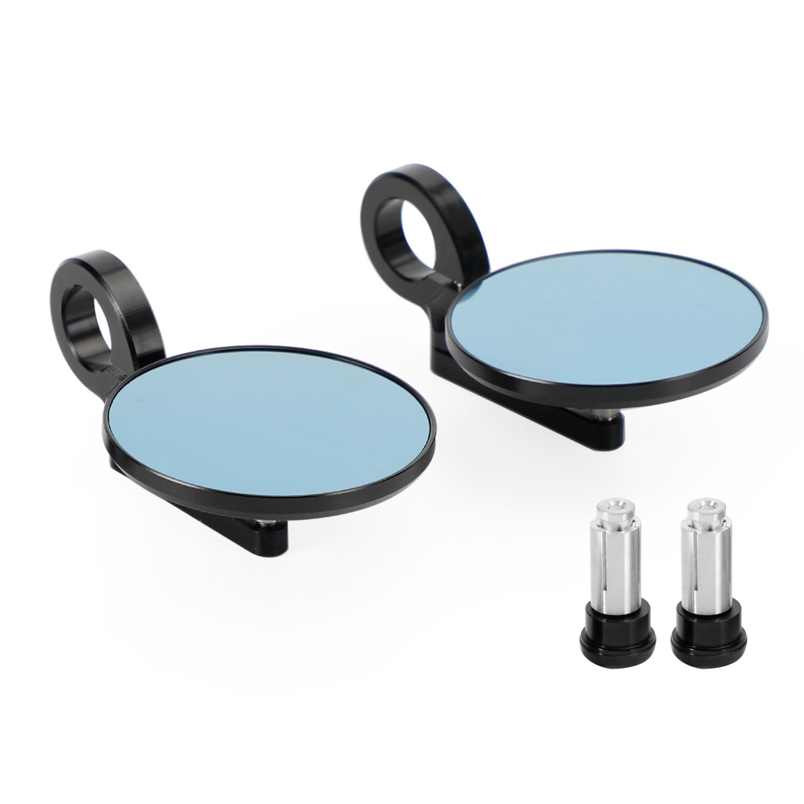 Hliníkové spätné zrkadlo na riadidlá 7/8"-1" Čierne krátke rameno na držanie tyče 3" Okrúhle zrkadlá Generic