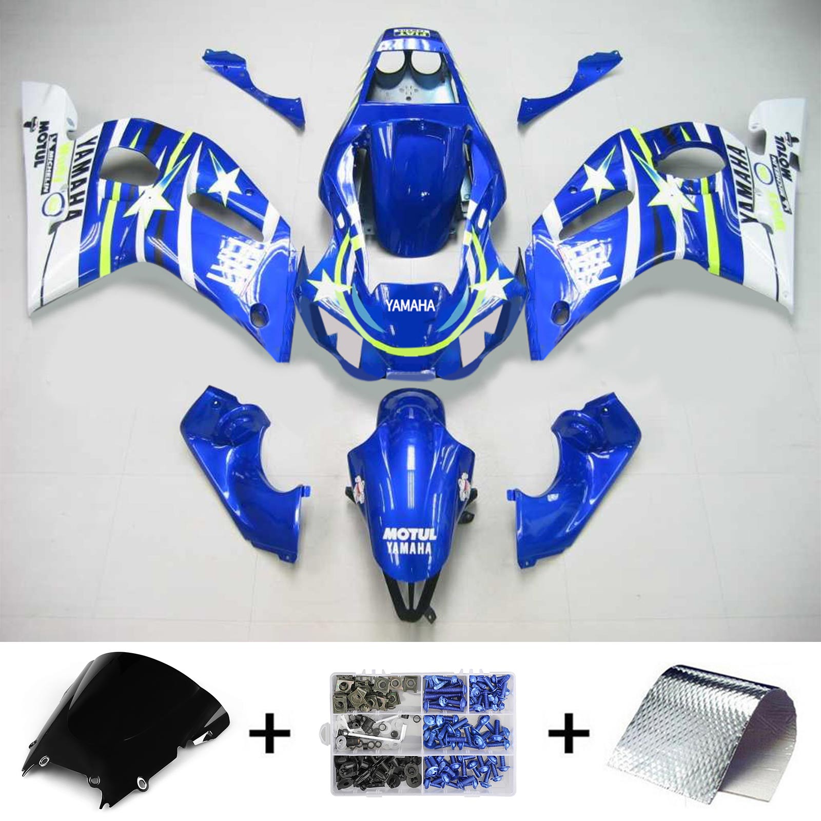 1998-2002 Yamaha yzf 600 R6 Kit de carénage injection de carrosserie en plastique ABS # 115