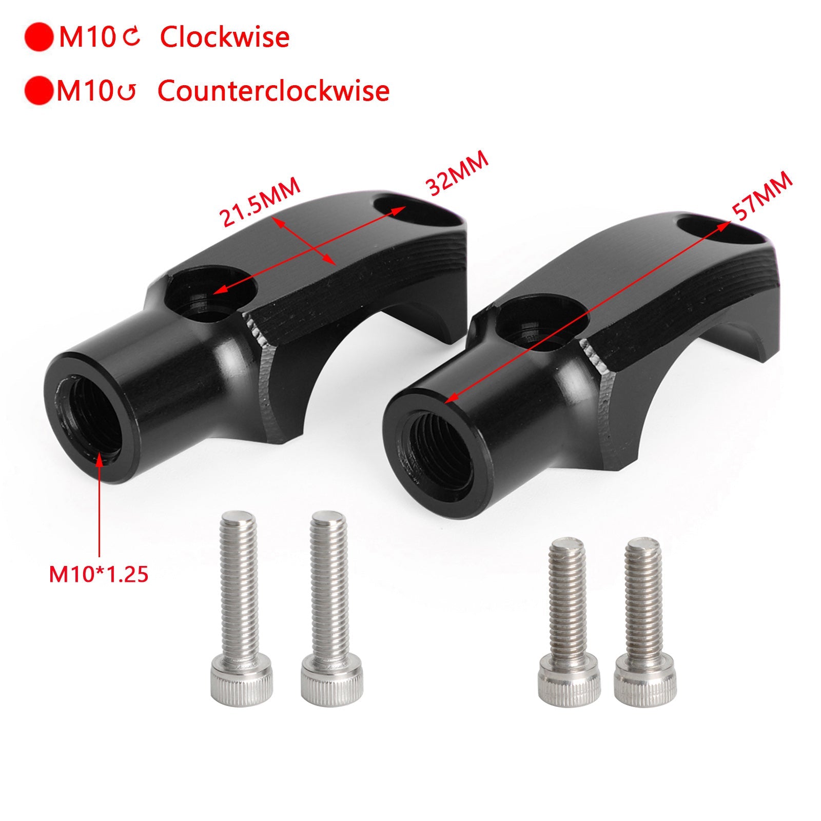 Mastercylinderklämmspegelfäste för Yamaha MT01 MT03 MT07 MT09 FZ10 MT10 Generisk