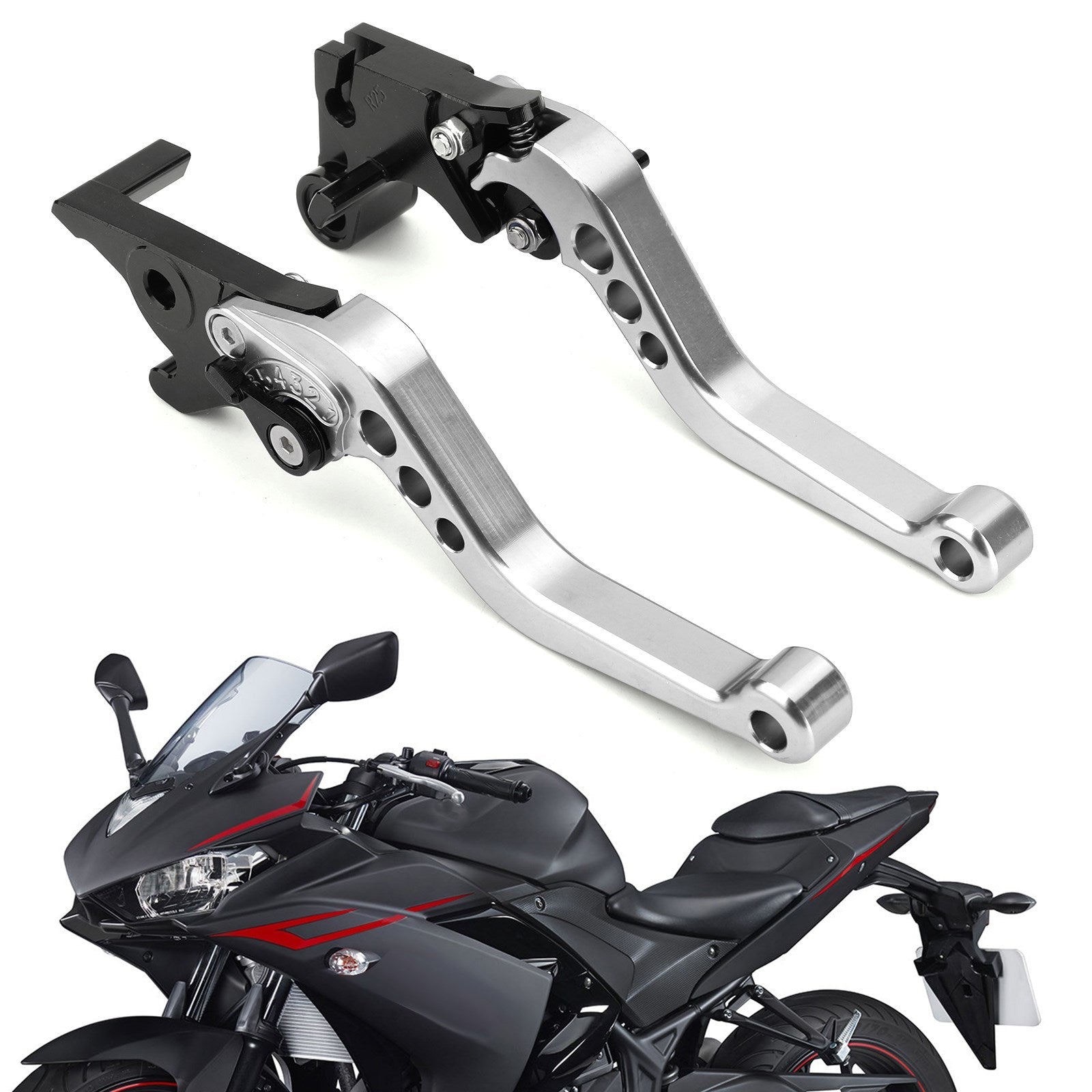 Leviers d'embrayage de frein pour yamaha yzf R3 R25 MT 25 2015-2017 Silver générique