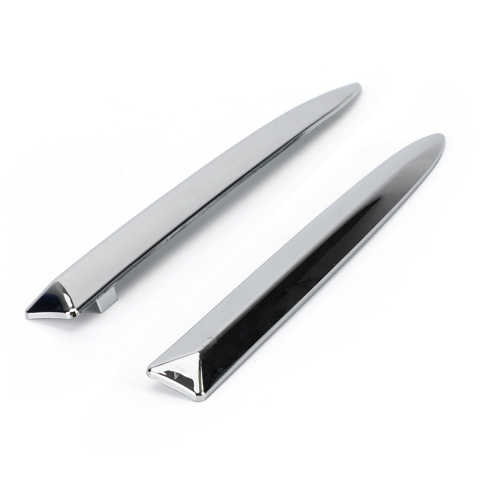 2007-2015 Fiat 500 Pair Chrome Front Bumper Upper Grill Moulding Trim Generic