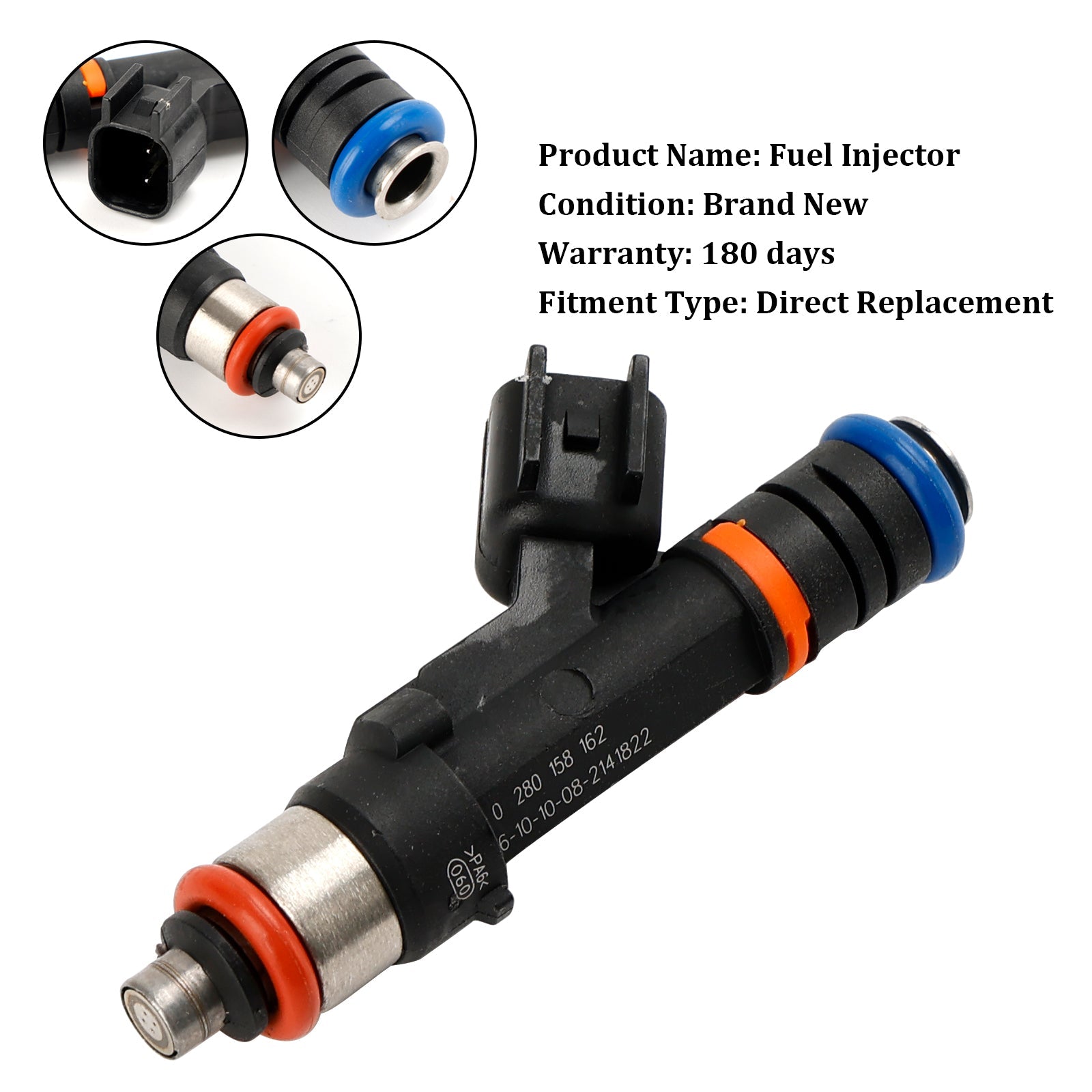 1PCS Brandstofinjector 0280158162 Fit Ford Escape Fusion Fit Mercury Mariner 2.5 l4