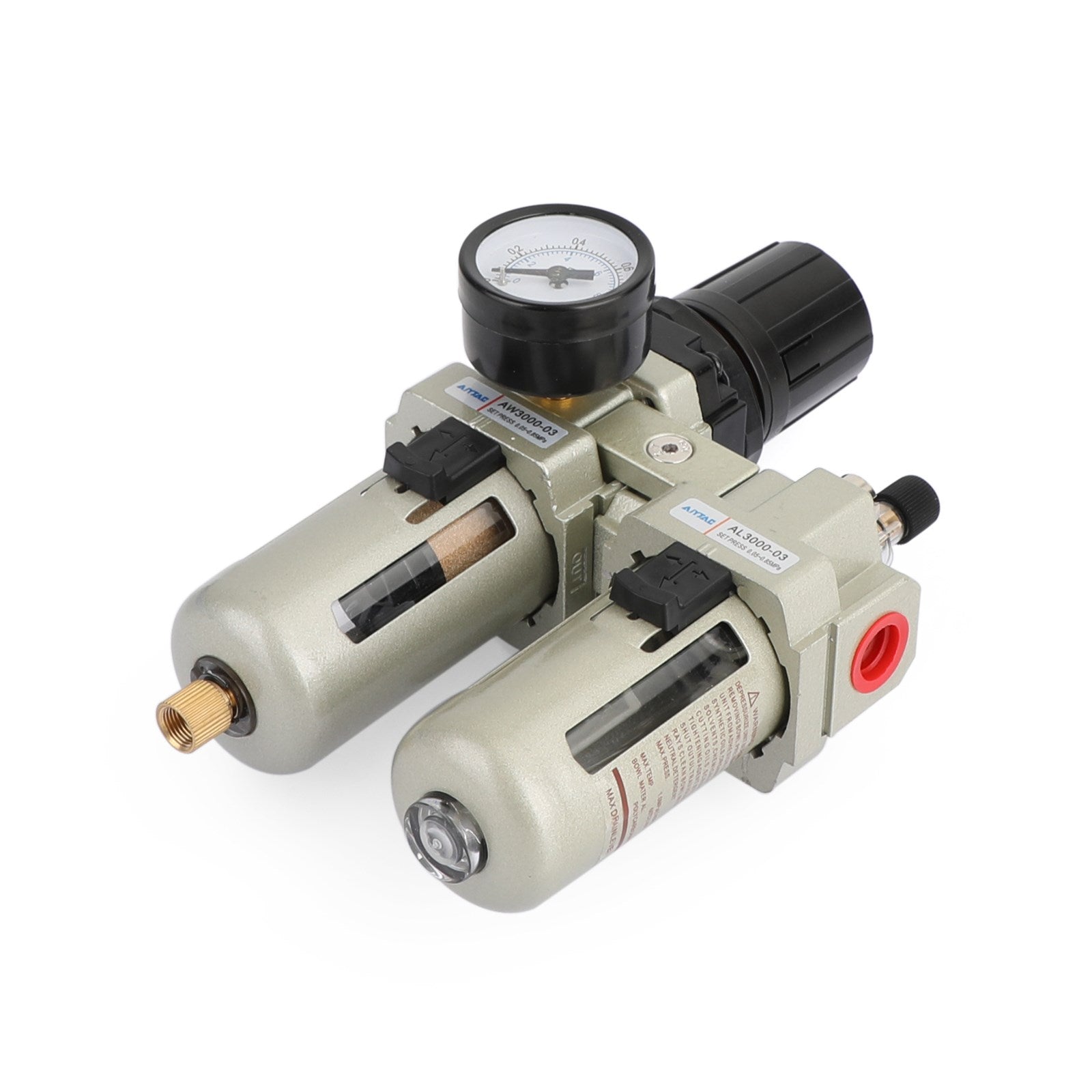 3/8" Filtre à air pour compresseur, séparateur d'huile et d'eau, outils de piège avec manomètre régulateur