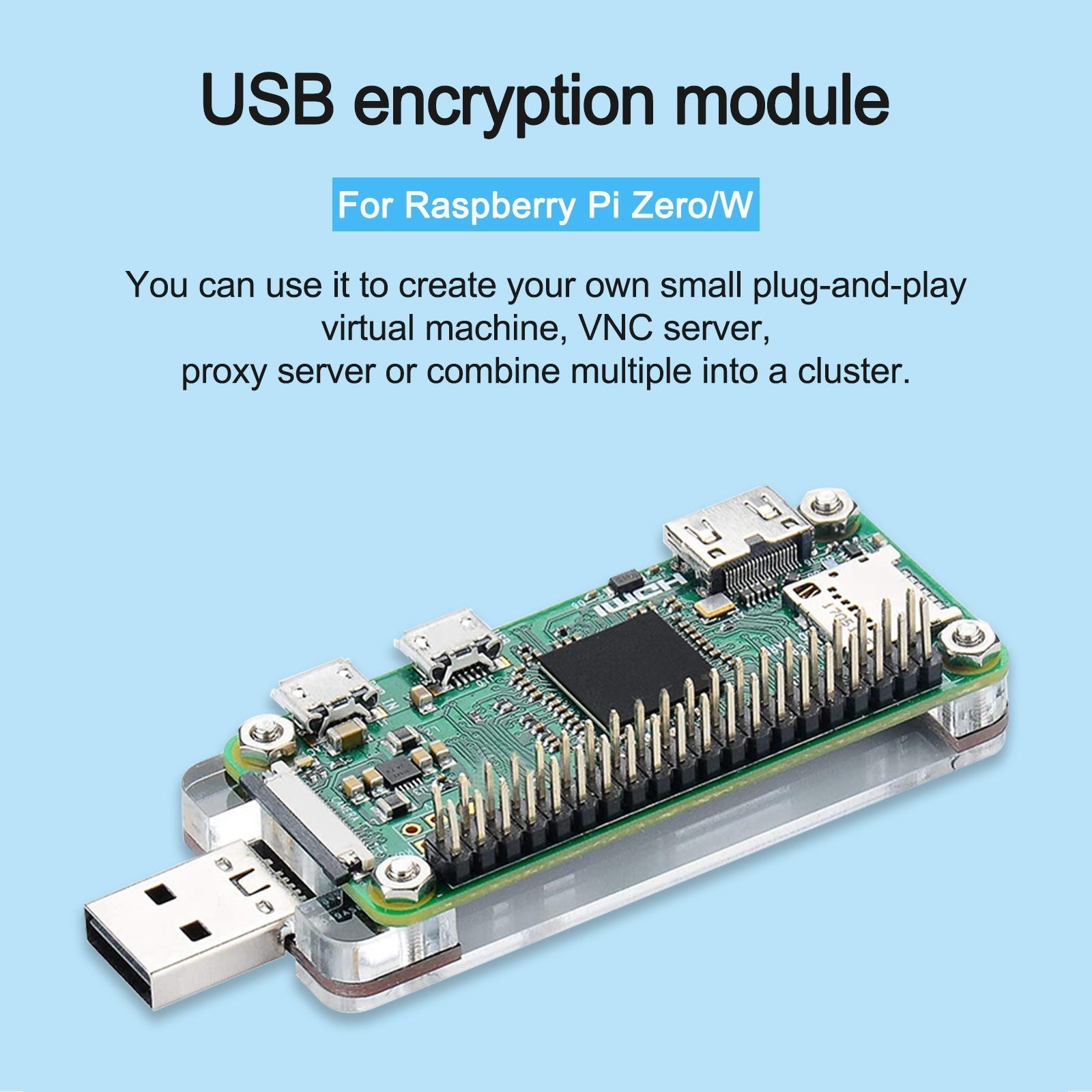 Conector de módulo Dongle USB de placa de expansión para Raspberry Pi Zero/W/WHE