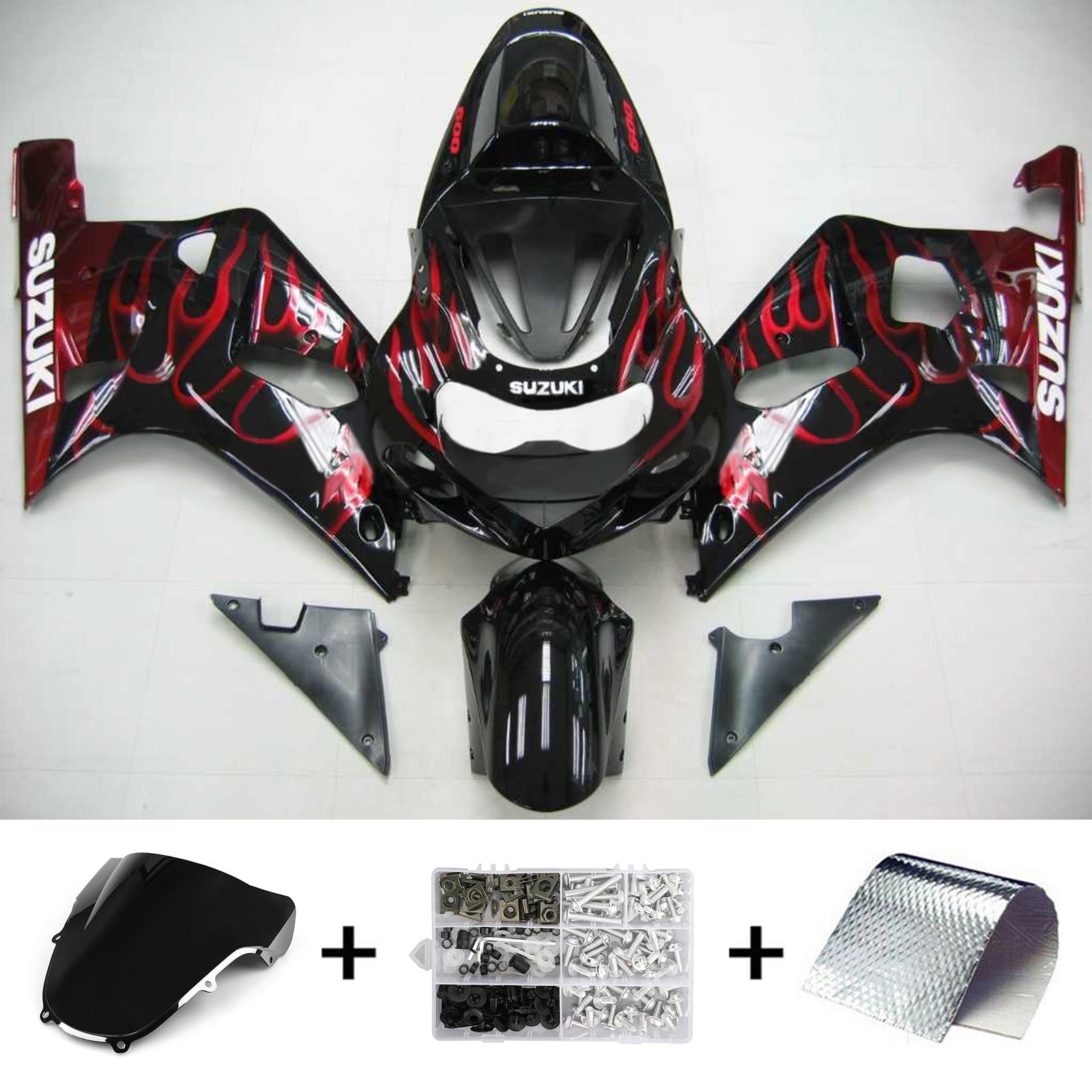 2001-2003 Suzuki GSXR600 K1 Injection Fairing Kit Bodywork Plastic ABS #102 Amotopart