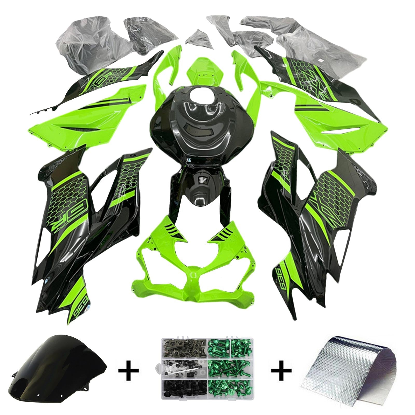2019-2023 kawasaki zx6r kit de carénage kit de carrosserie en plastique