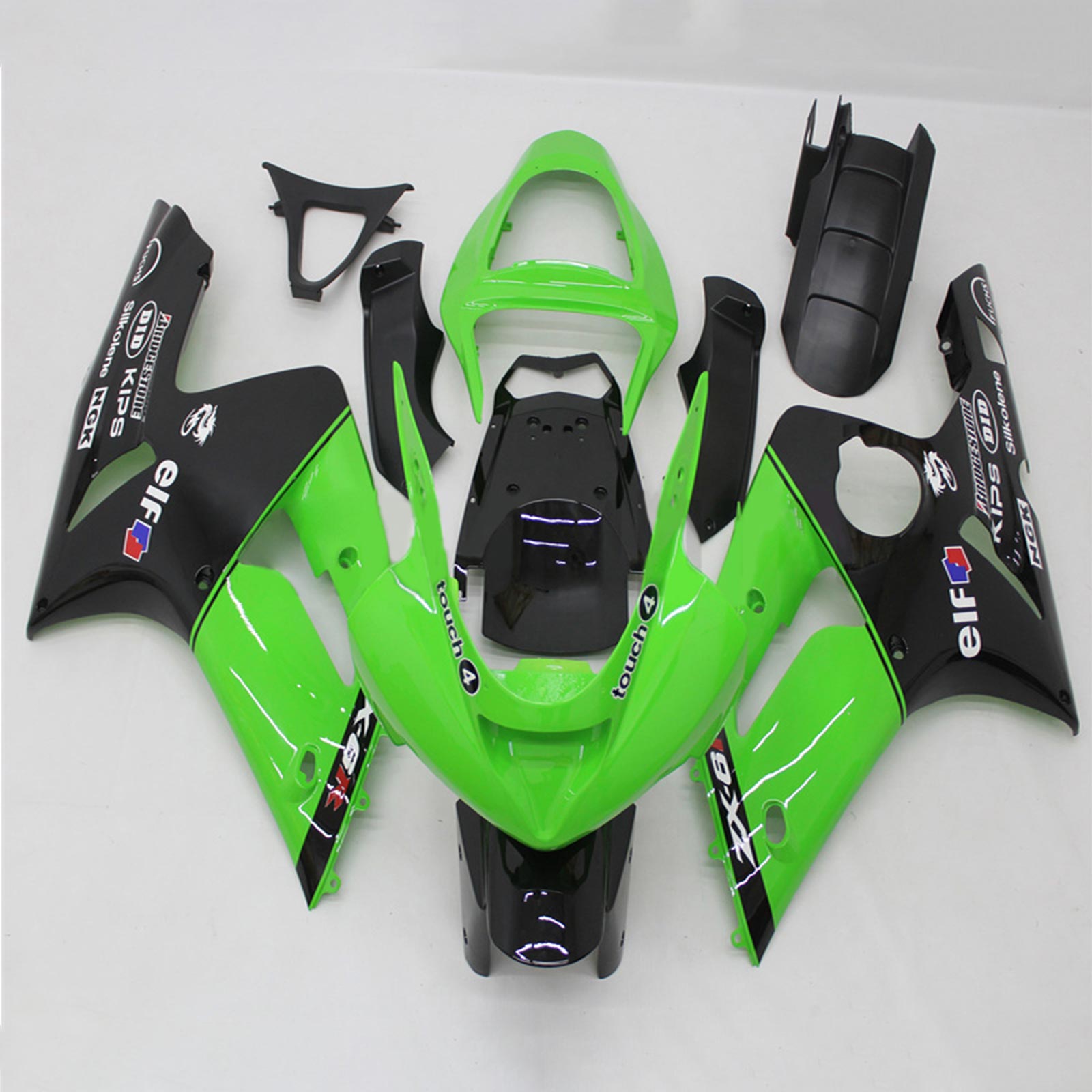 2003-2004 Kawasaki ZX6R 636 Kit na vstrekovanie kapotáže Bodywork plast ABS#123