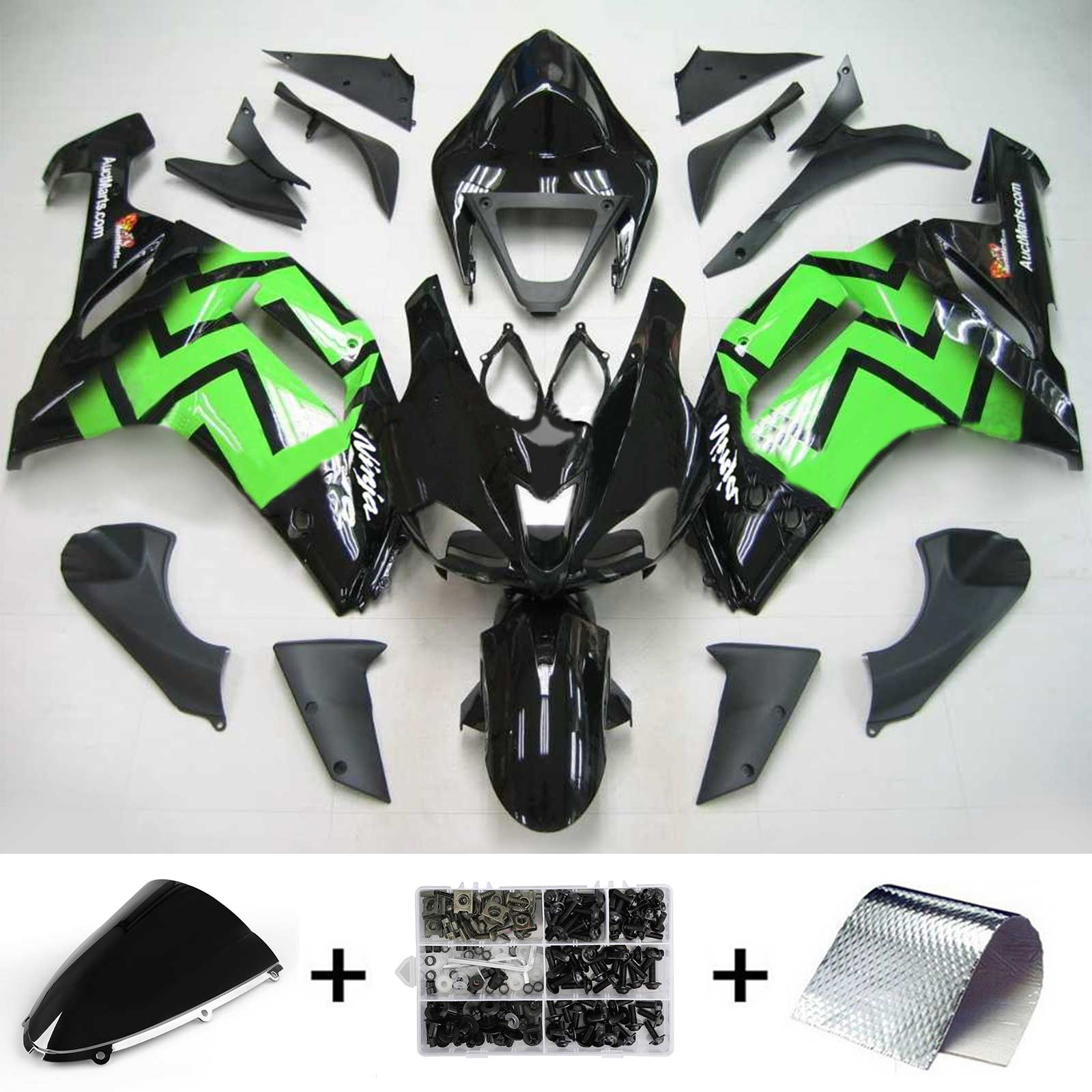 2007-2008 KAWASAKI ZX6R 636 AMOTOPART INJEKTION FAIRING KIT BOODYWORK ABS #128
