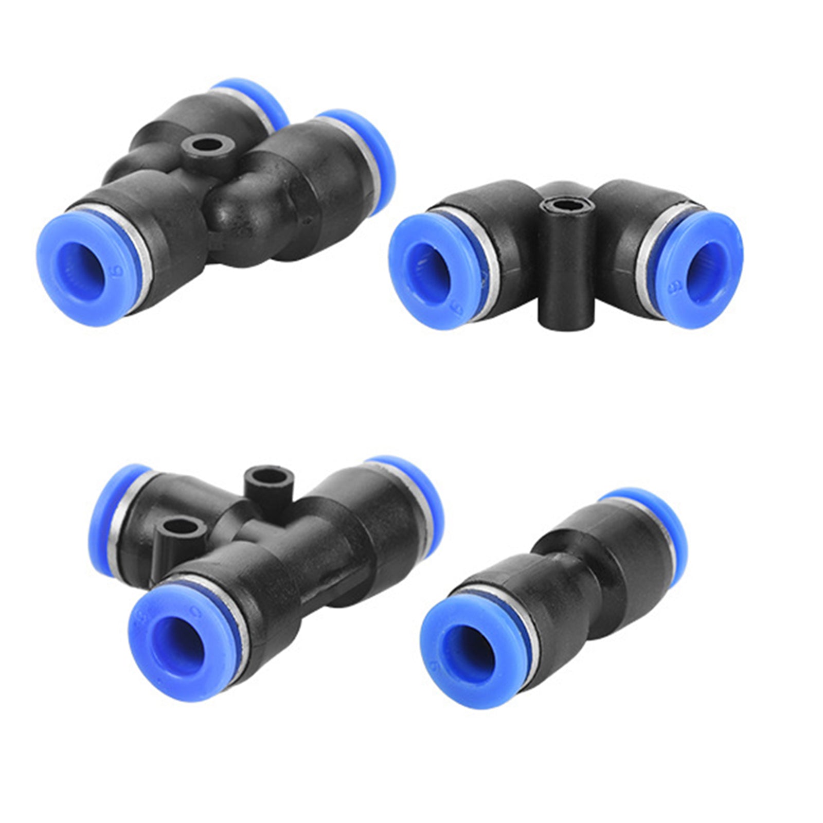 40 stuks snel 6 mm OD 1/4" Kunststof pneumatische drukconnector luchtleidingkoppelingen