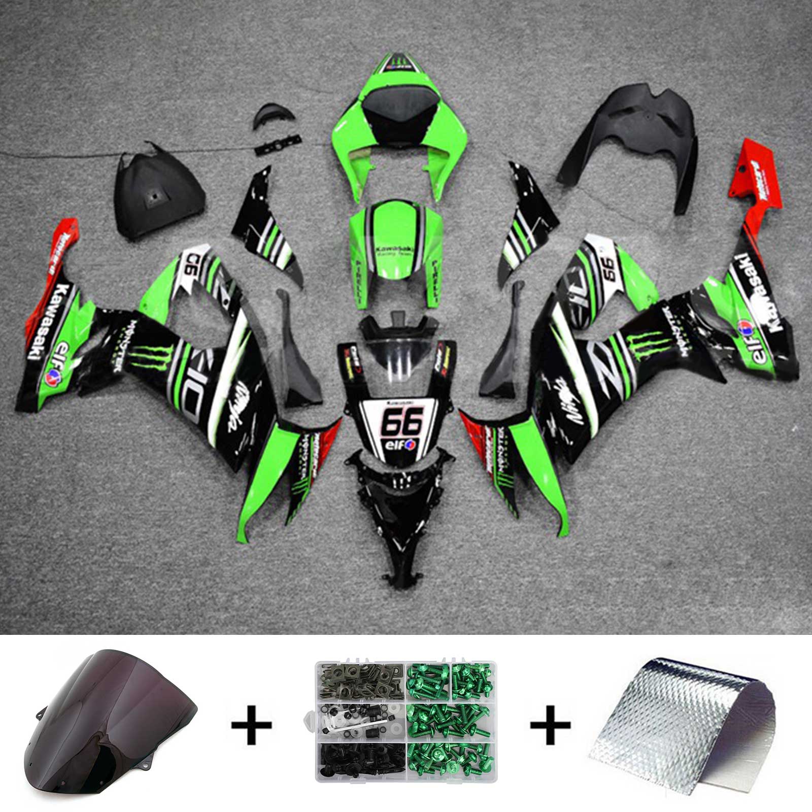 2008-2010 Kawasaki ZX10R vstrekovanie kapotážnej súpravy Bodywork plast#142