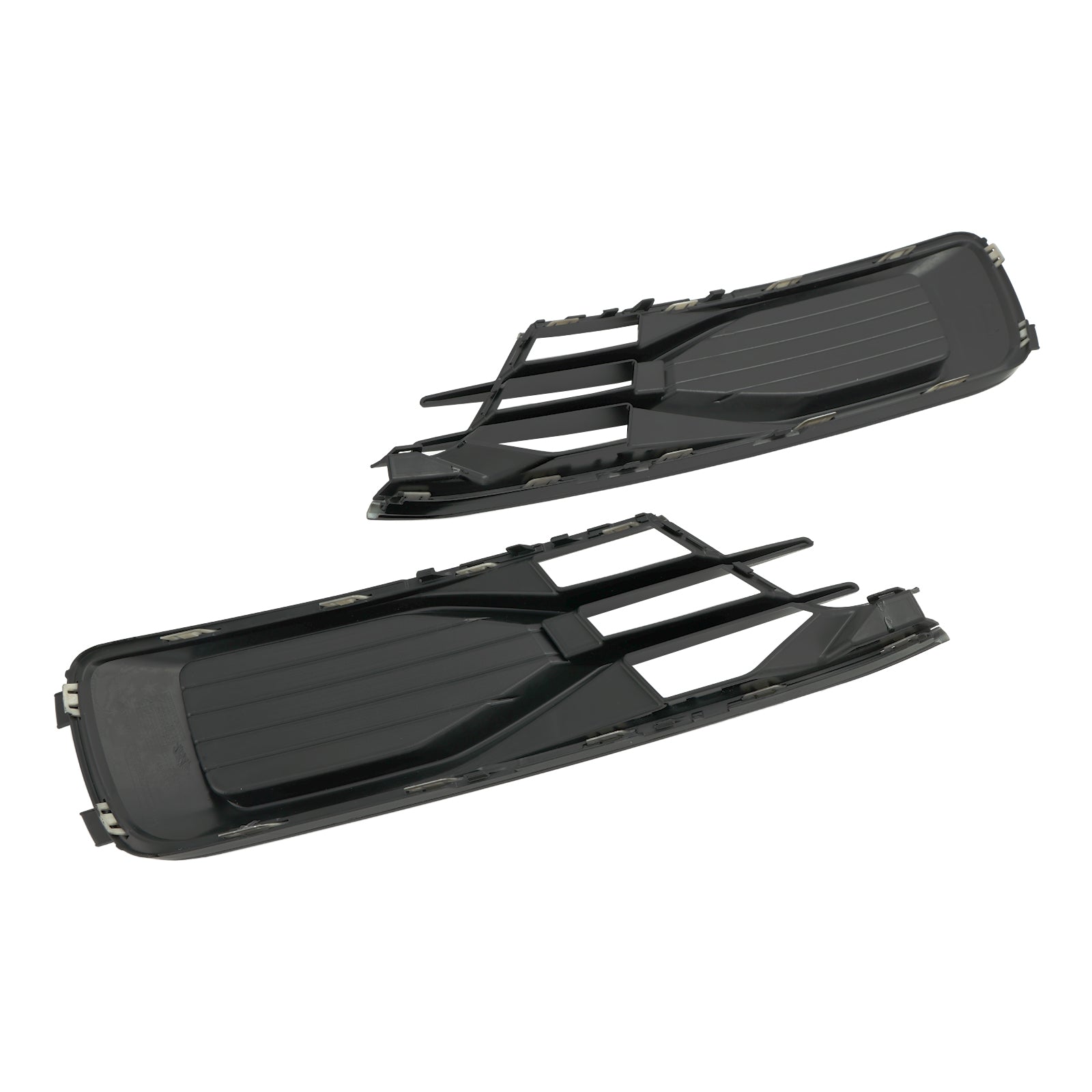 2014-2018 Audi A6 C7 2PCS Front Bumper Foglight Cover Grill Grille Black