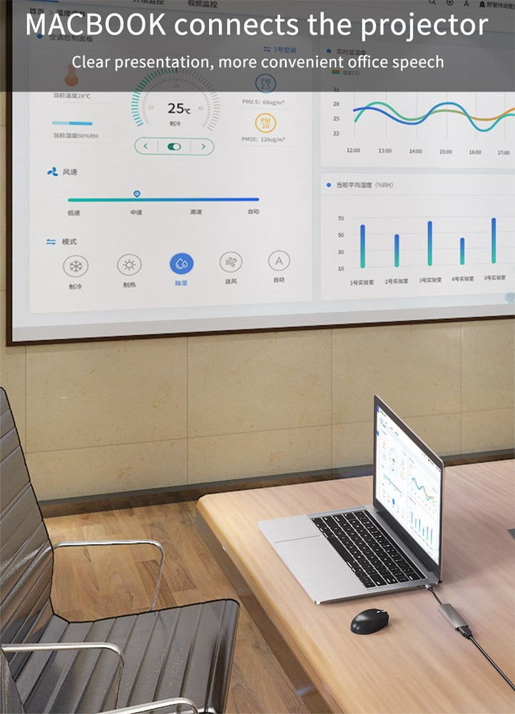 Adaptador HUB 4 en 1 USB-C tipo C HD con salida 4K HD USB3.0 para MacBook Pro iPad Pro