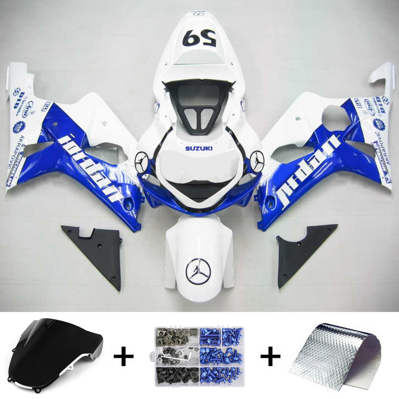 2000-2002 SUZUKI GSXR1000 K1 K2 AMOTOPART INJESITAL FAIRING KID BOODYWORK ABS #105