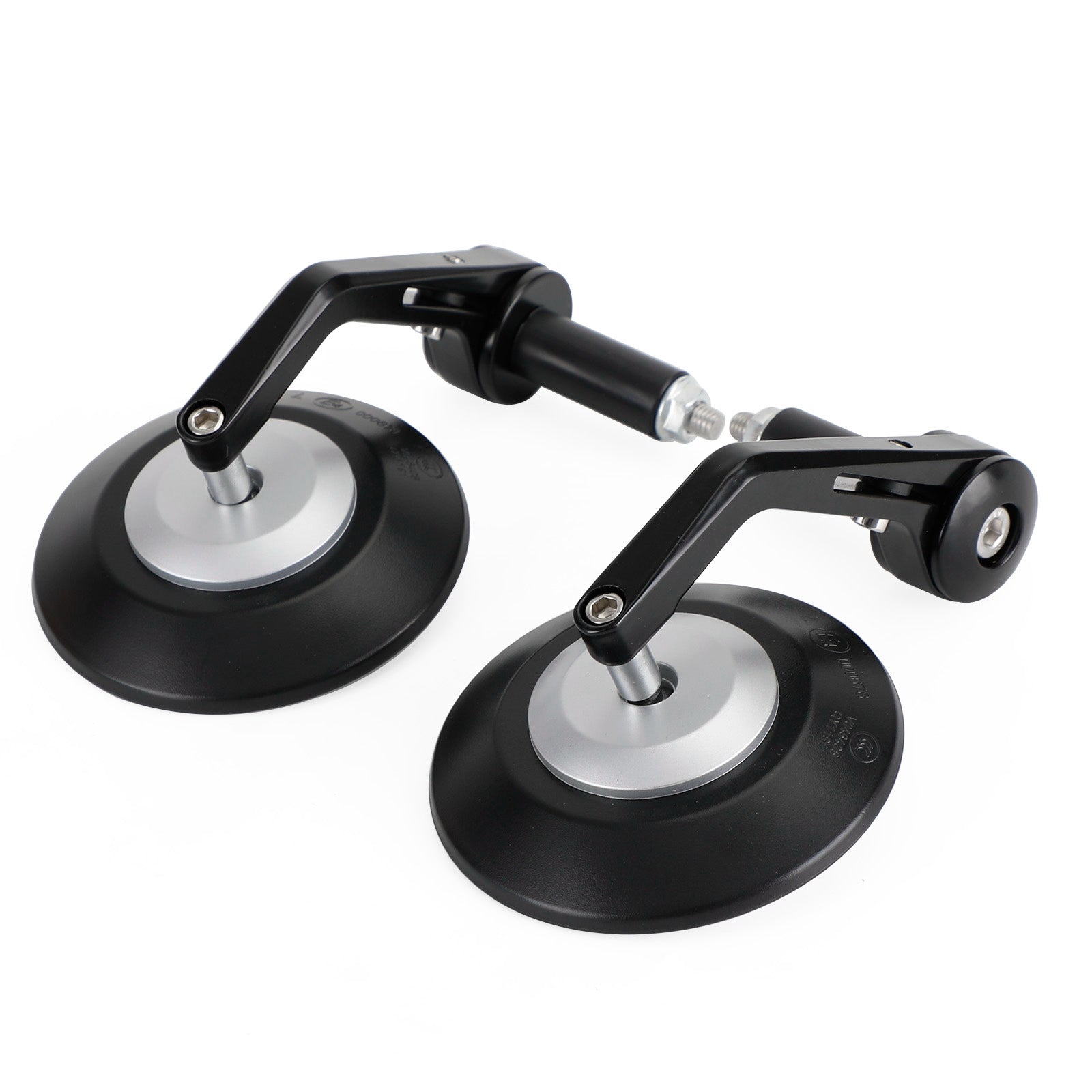 Par de espejos retrovisores antideslumbrantes de 22 mm personalizados para manillar 4" Billete negro redondo de calidad