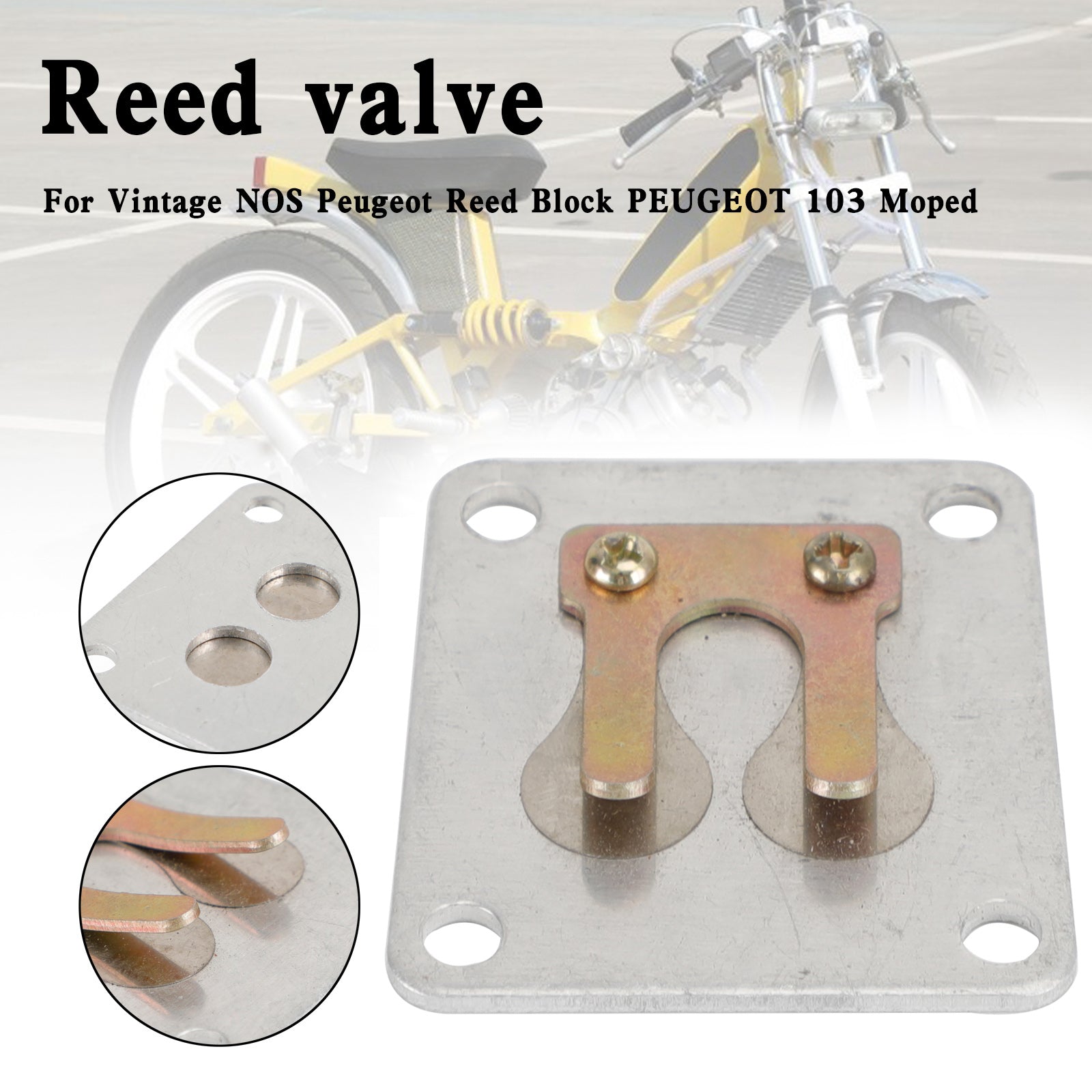 Vintage NOS Peugeot Reed Block Reed Valve pour PEUGEOT 103-SP cyclomoteur 47229