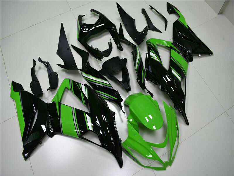 2013-2016 KAWASAKI ZX6R AMOTOPART FAIRING INJECTION KIT PLASTIQUE KIT VERT KIT ADM