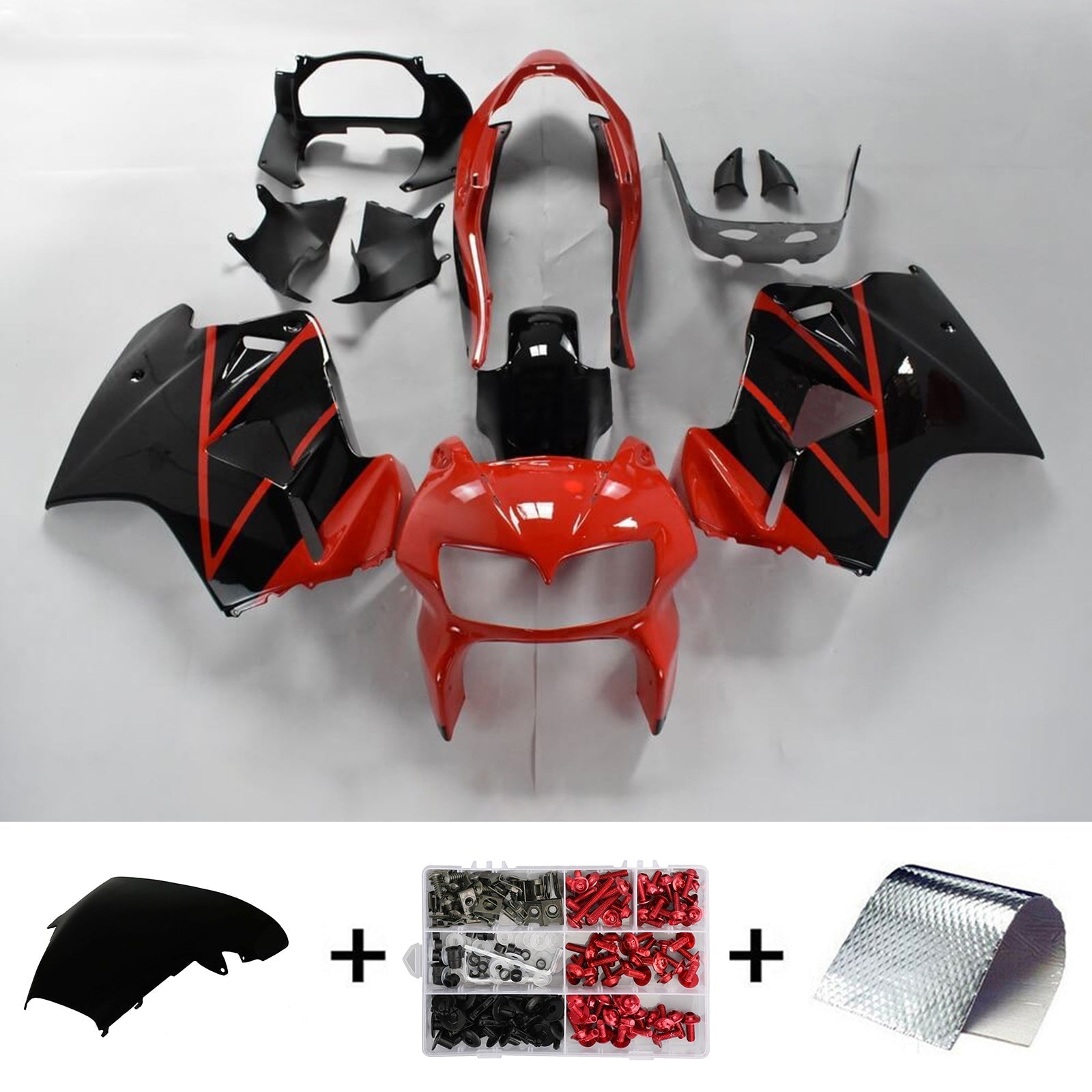 1998-2001 Honda VFR800 Amotopart Kit de carénage d'injection carrosserie plastique ABS #106