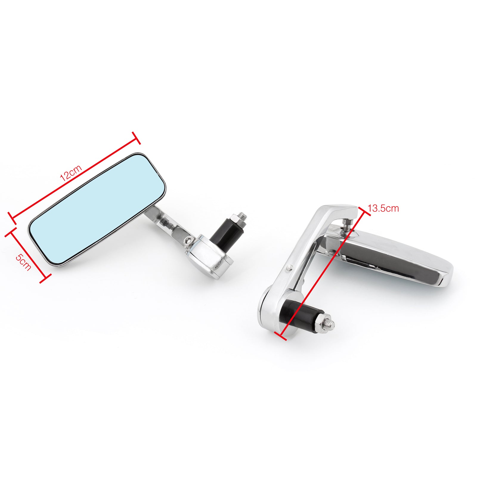 Univerzálny motocykel 7/8" 1" Spätné zrkadlo na koniec riadidiel, chróm, univerzálne