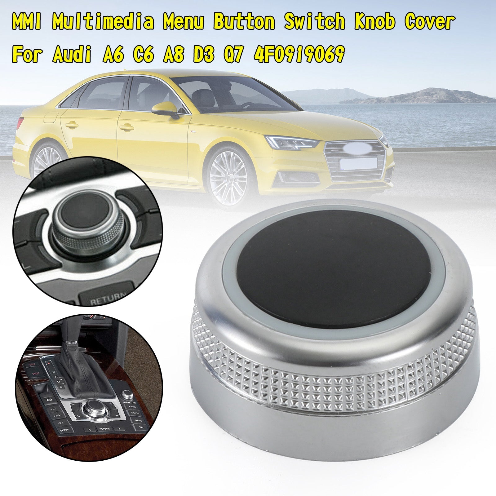 MMI Multimedia Menu Button Switch Knott Deksel for Audi A6 C6 A8 D3 Q7 4F0919069 Generisk