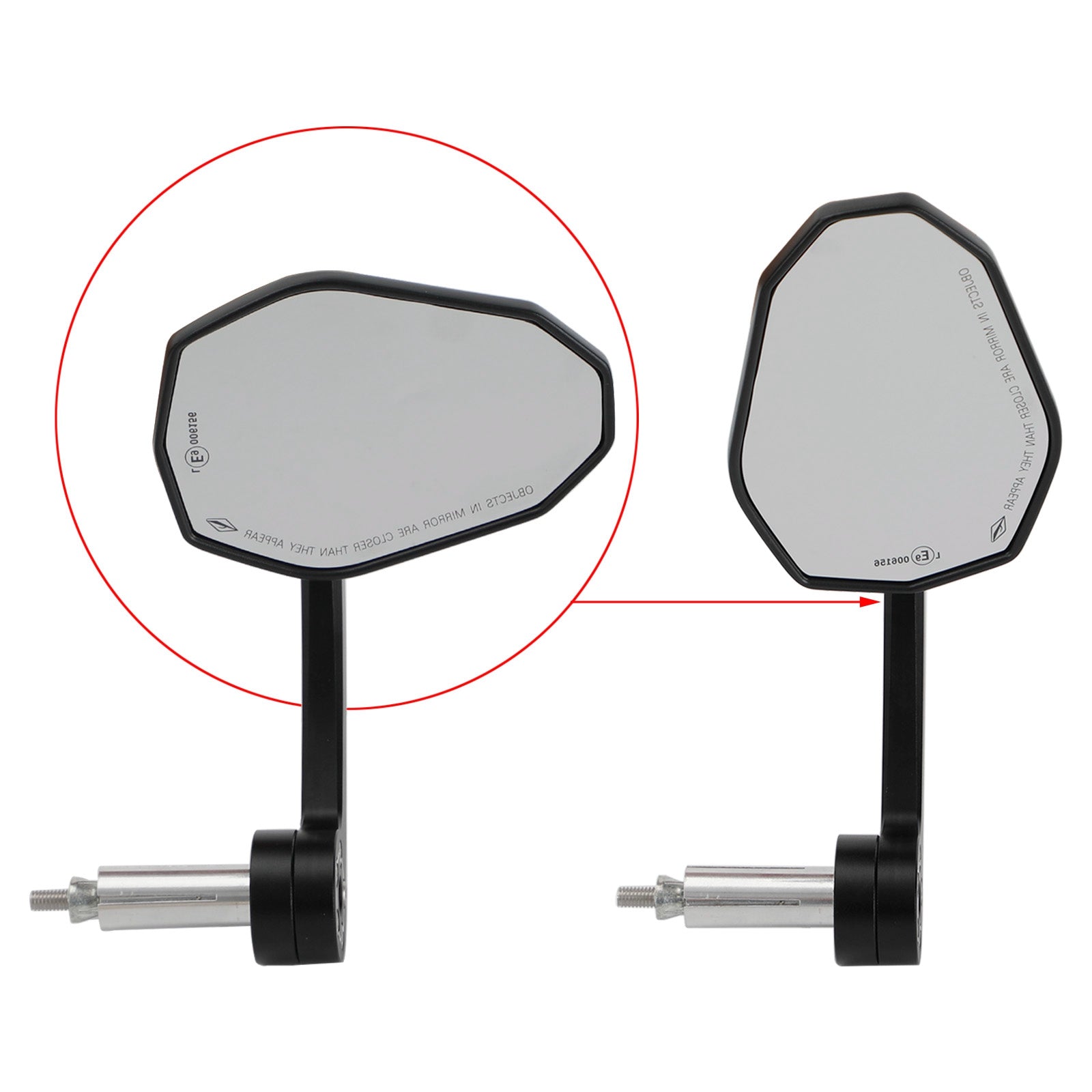 Zwart 7/8" Aangepaste CNC aluminium motorfiets 22 mm stuuruiteindespiegel Generiek