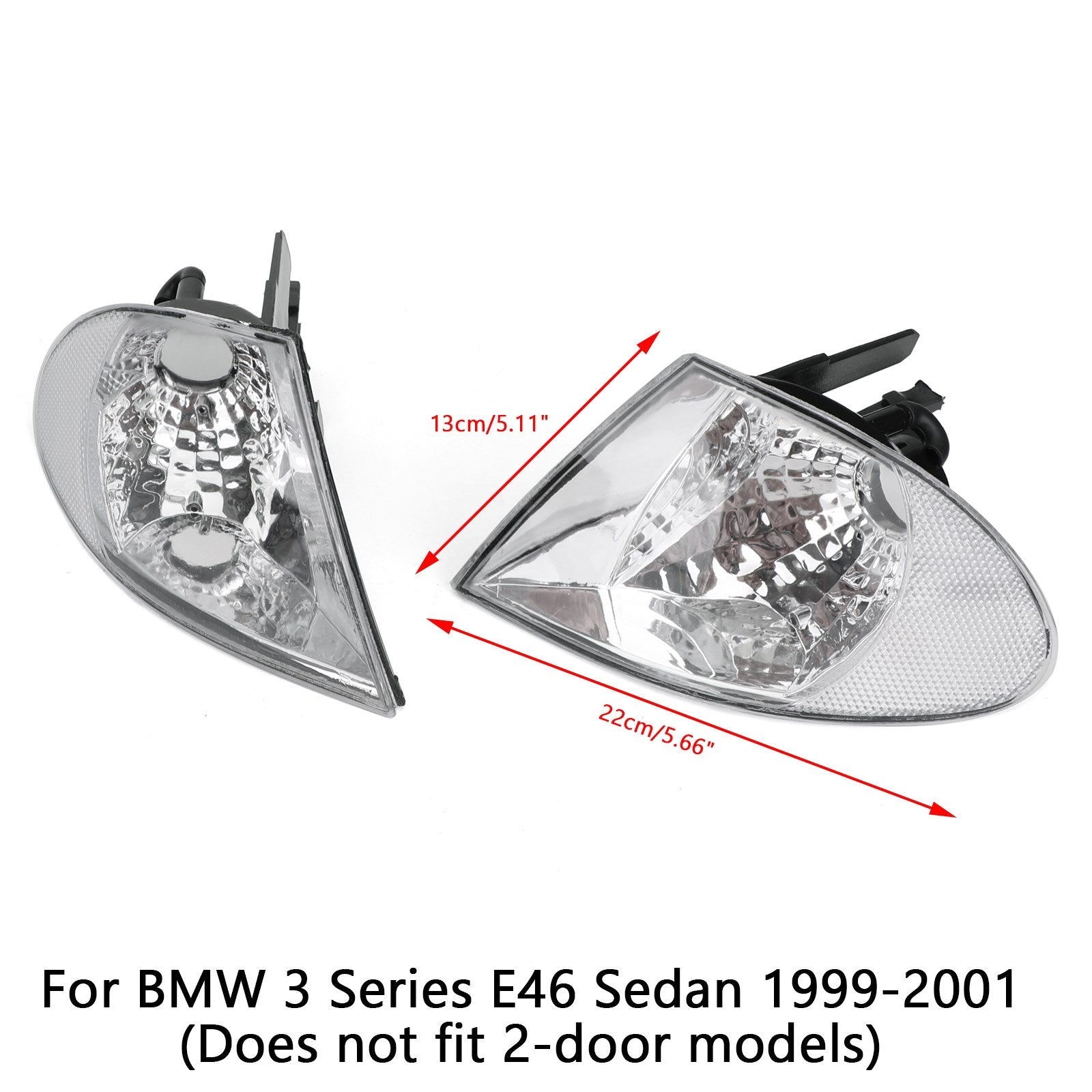 1999-2001 BMW 3 Series E46 Dvojica predného indikátora Turn Signal Corner Clear Lights