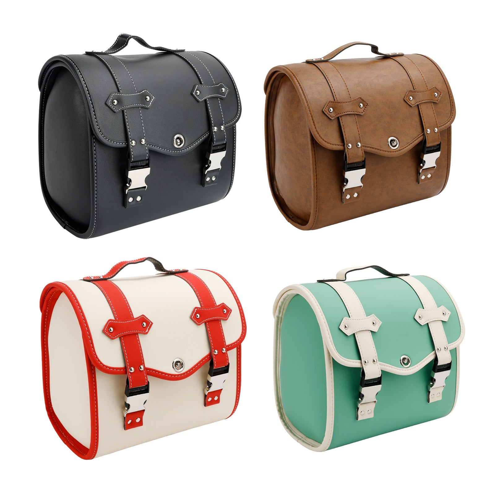 Zadeltas Zijopbergtas Gereedschapstas Universeel Snelsluiting Pu Voor Motor Bruin