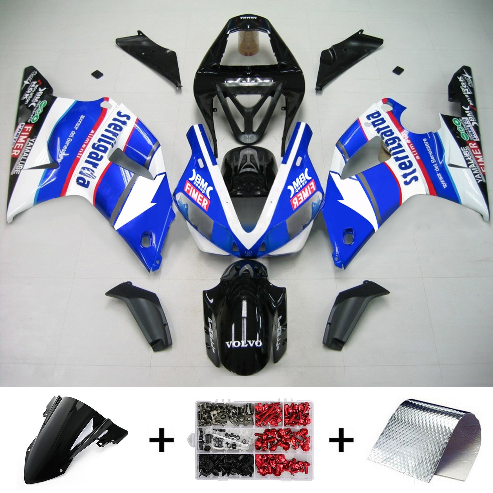 2000-2001 Yamaha Yzf 1000 R1 Kit de carénage injection de carrosserie en plastique ABS # 110