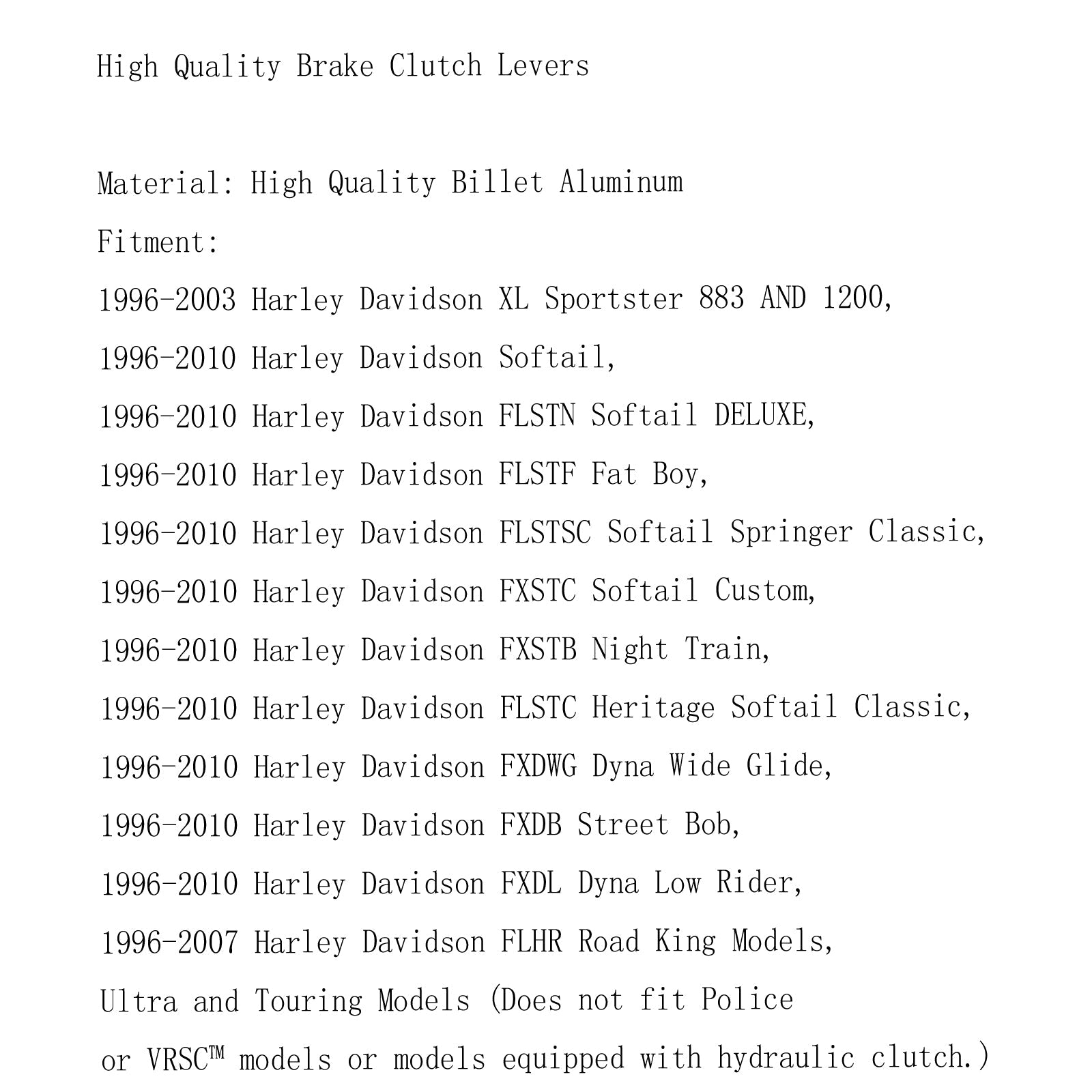 Frein d'embrayage de frein Edge Coupe pour Harley Softail Dyna Road King Black Generic