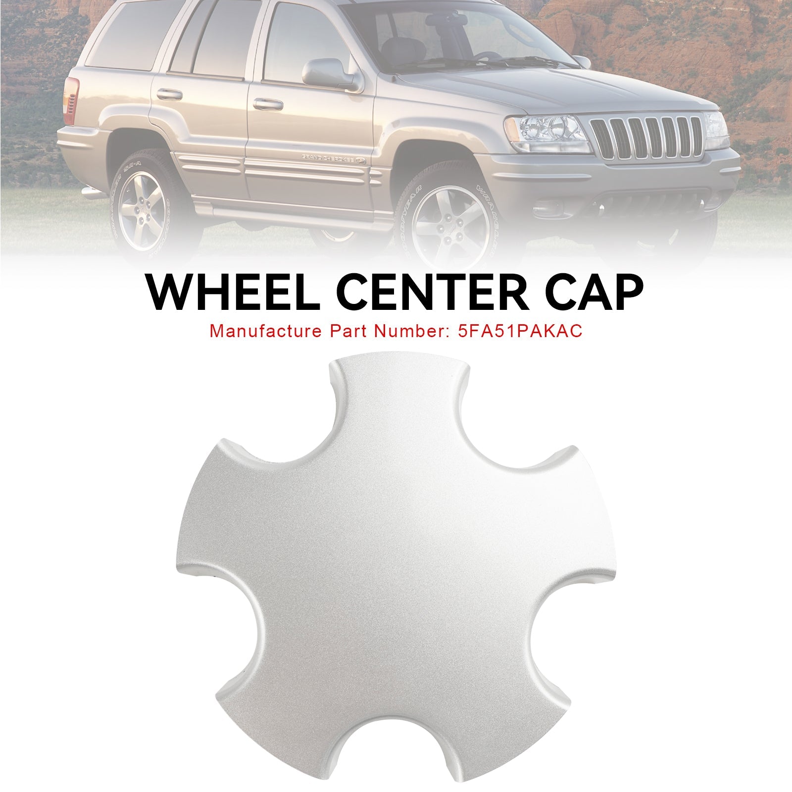 Jeep Grand Cherokee 2001-2004 1PC Wheel Center Cap Capreau de plaquette de moyeu