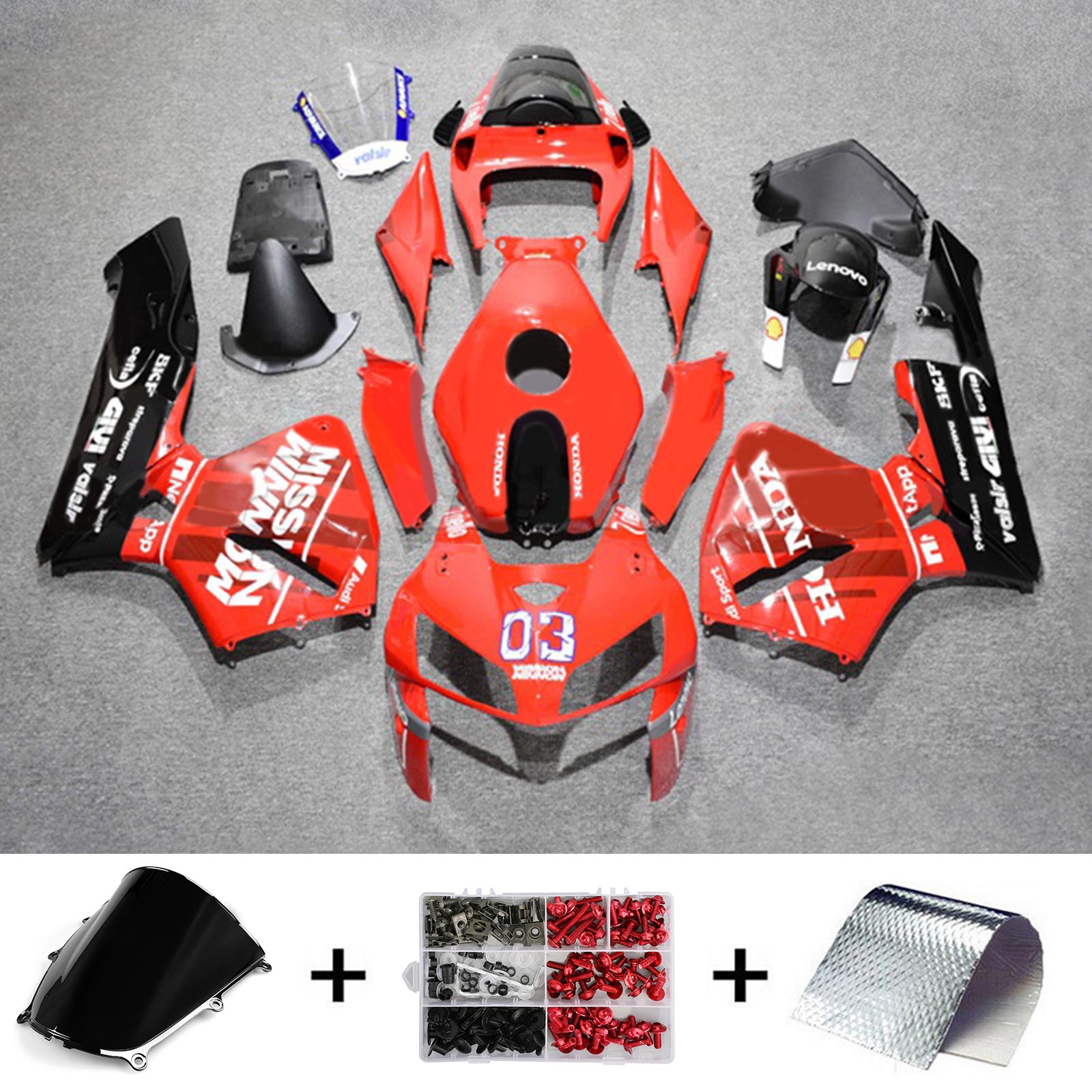2005-2006 Honda CBR600RR F5 Kit de carénage carrosserie plastique ABS