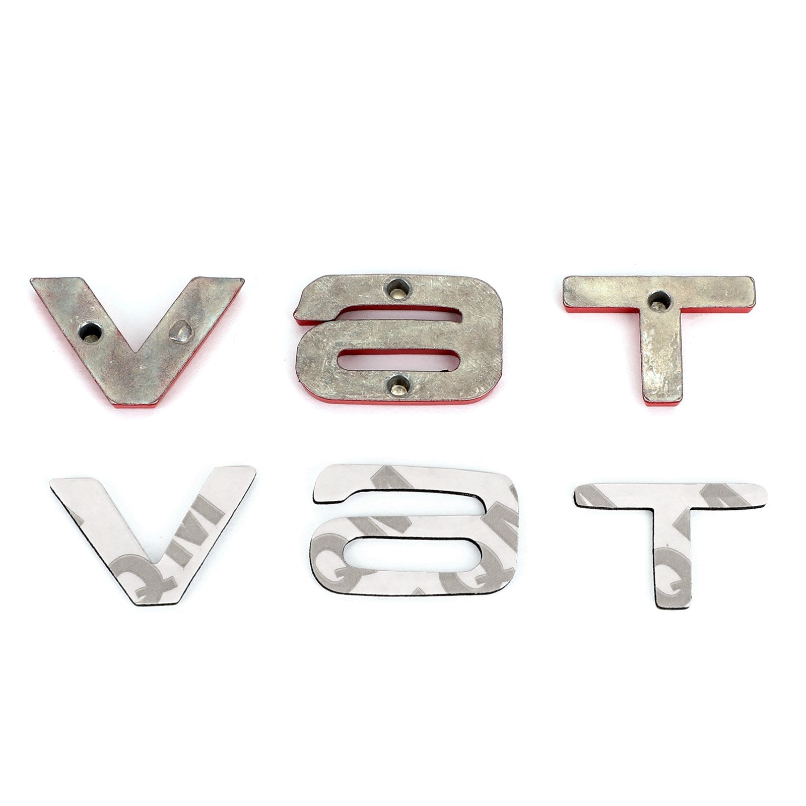 V6T Emblem Badge Fit för Audi A1 A3 A4 A5 A6 A7 Q3 Q5 Q7 S6 S7 S8 S4 SQ5 Red Generic