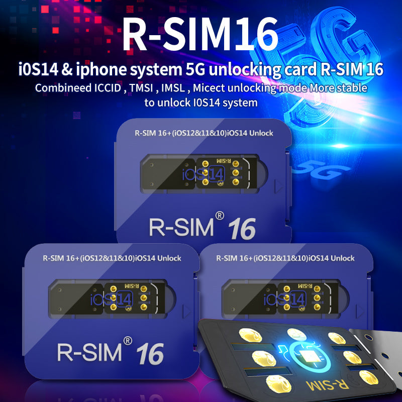 R-SIM 16 Nano Unlock RSIM Card Fit för iPhone 13 12 Mini 12 Pro XS Max 8 iOS 15