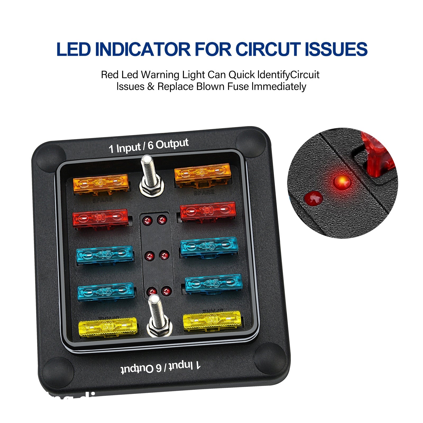 6-weg/12-weg meszekeringkastblokhouder ATO ATC voor auto-marineboot waterdicht