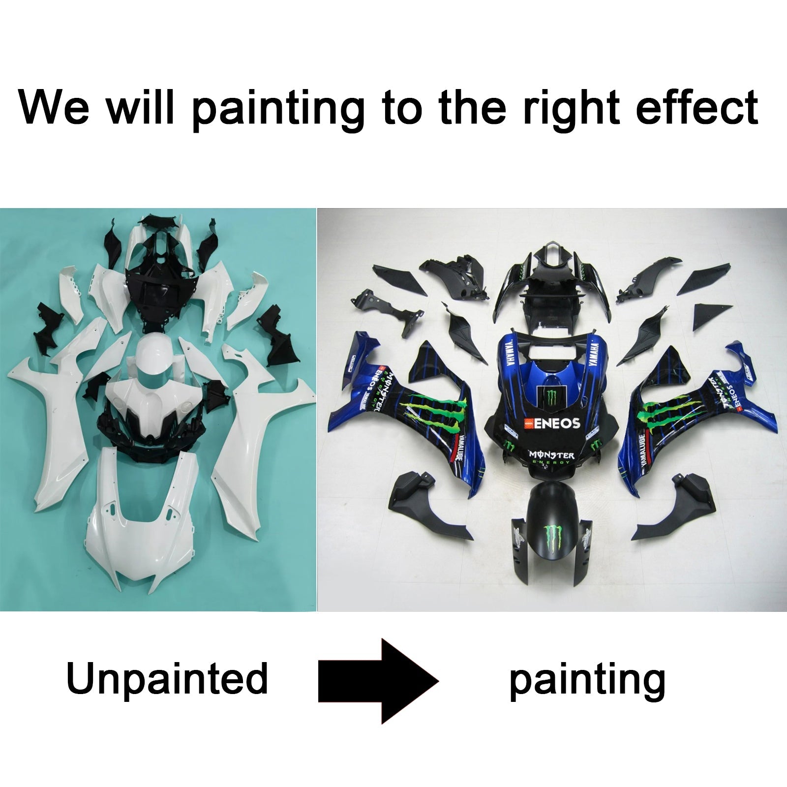 2020-2025 Yamaha YZF R1 Injeksjon Fairing Kit Bodywork Plastic ABS #101