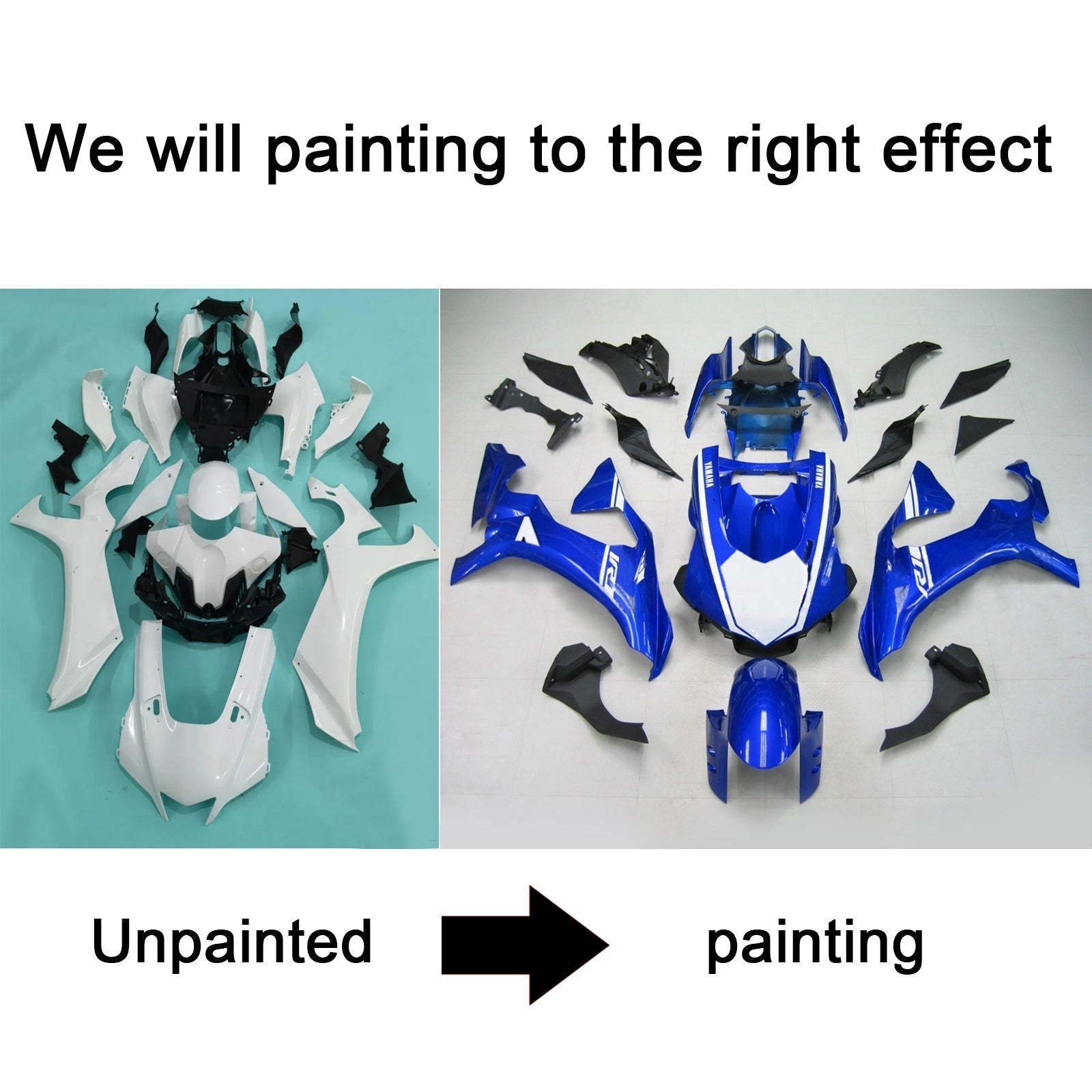 2020-2025 Yamaha YZF R1 Kit de carénage d'injection carrosserie plastique ABS #101